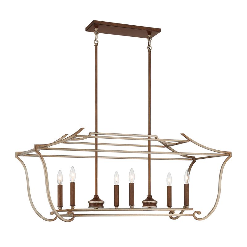 Magnolia Manor 42 Inch 6 Light Linear Suspension Light by Metropolitan Lighting