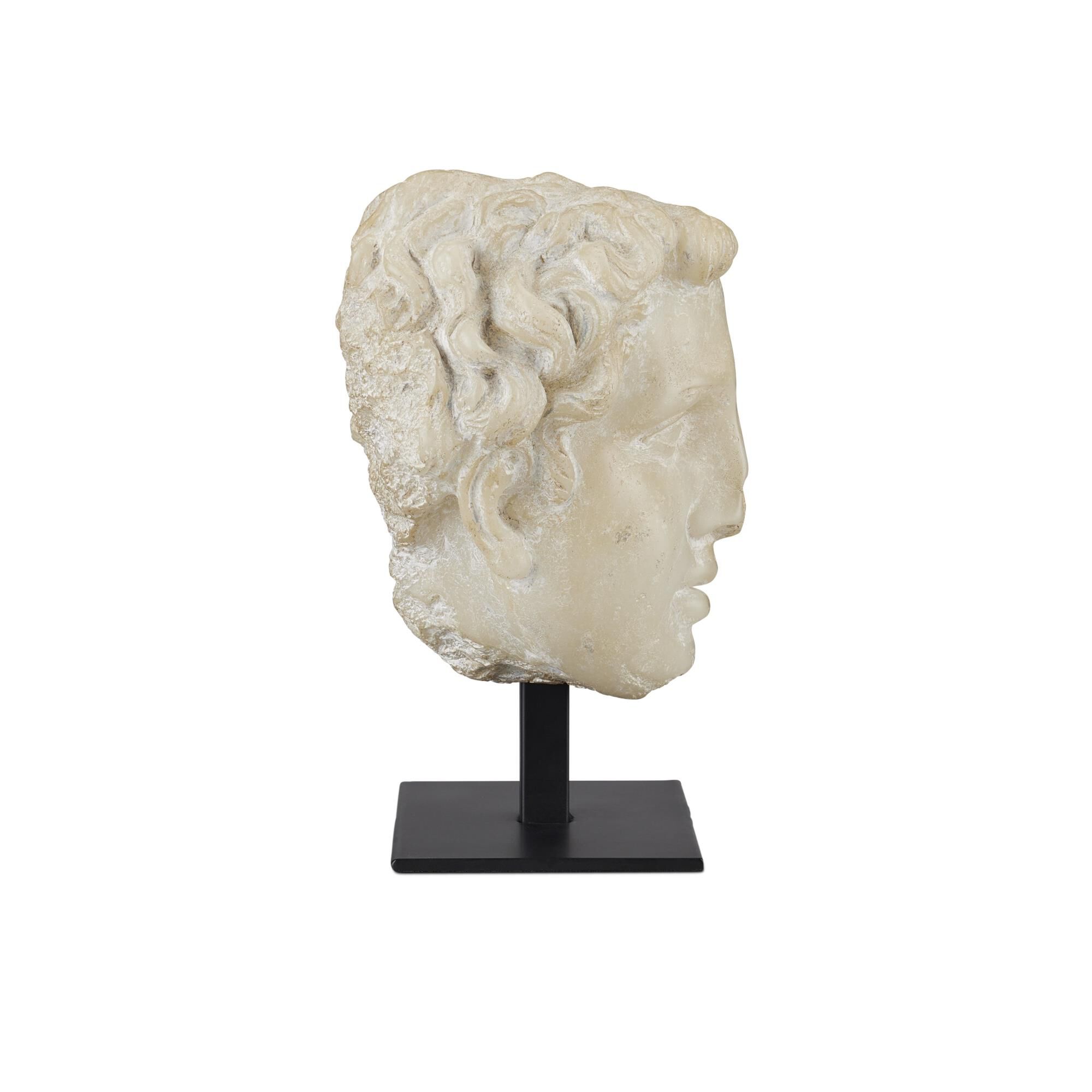 Greek Princess Head Fragment Sculpture by Currey and Company