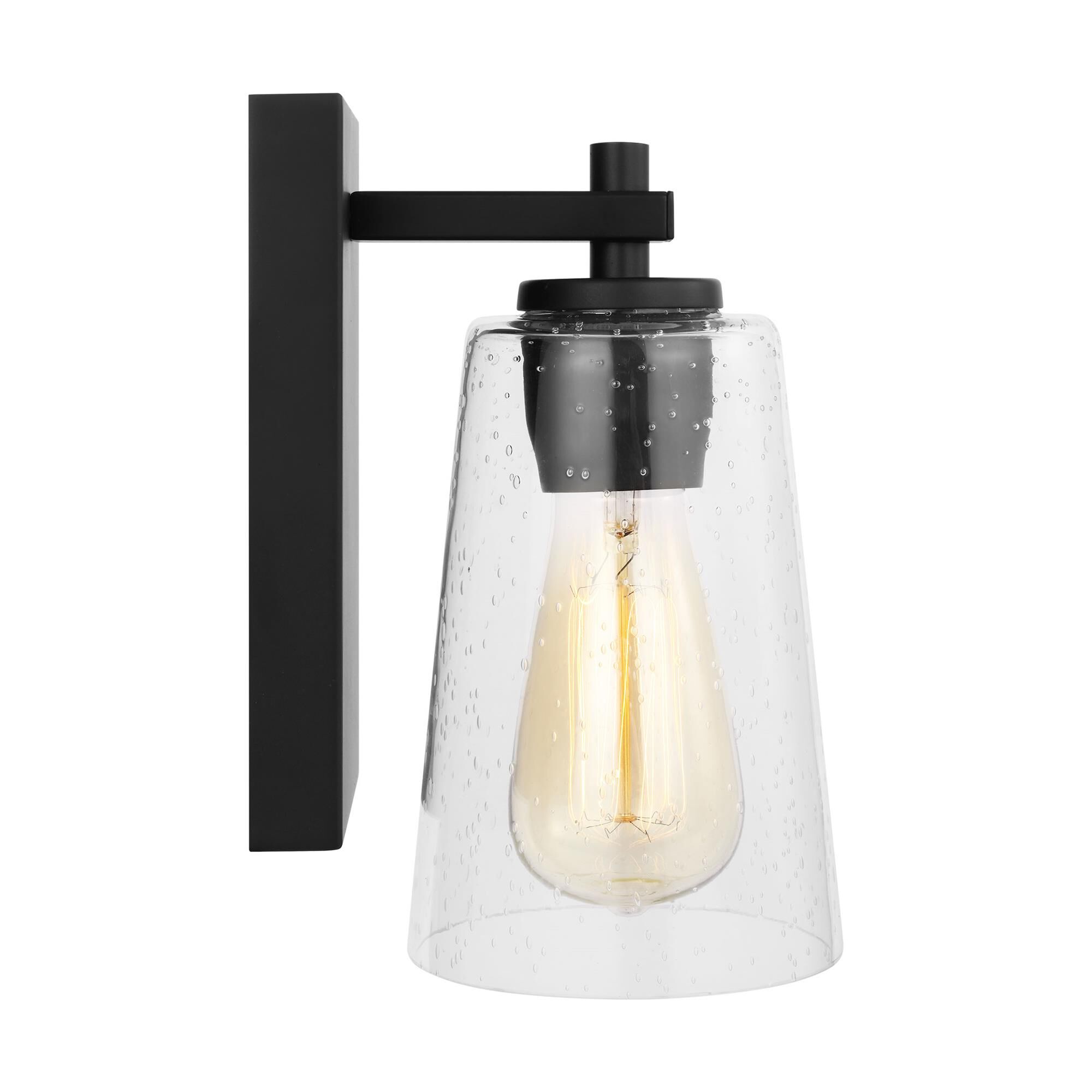 Shown in Midnight Black finish and Clear Seeded glass