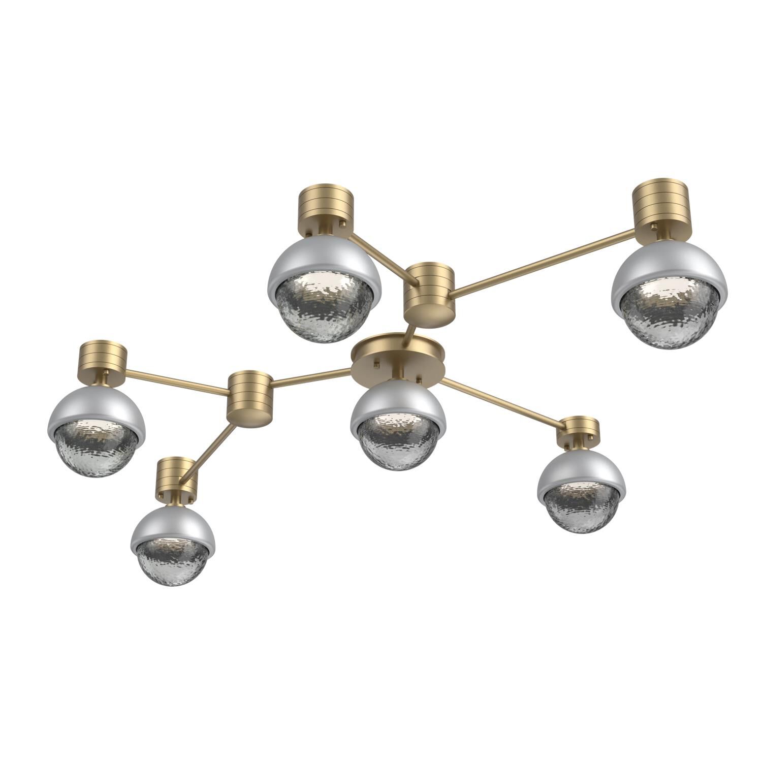 Shown in Gilded Brass finish and Smoke glass and Classic Silver accent