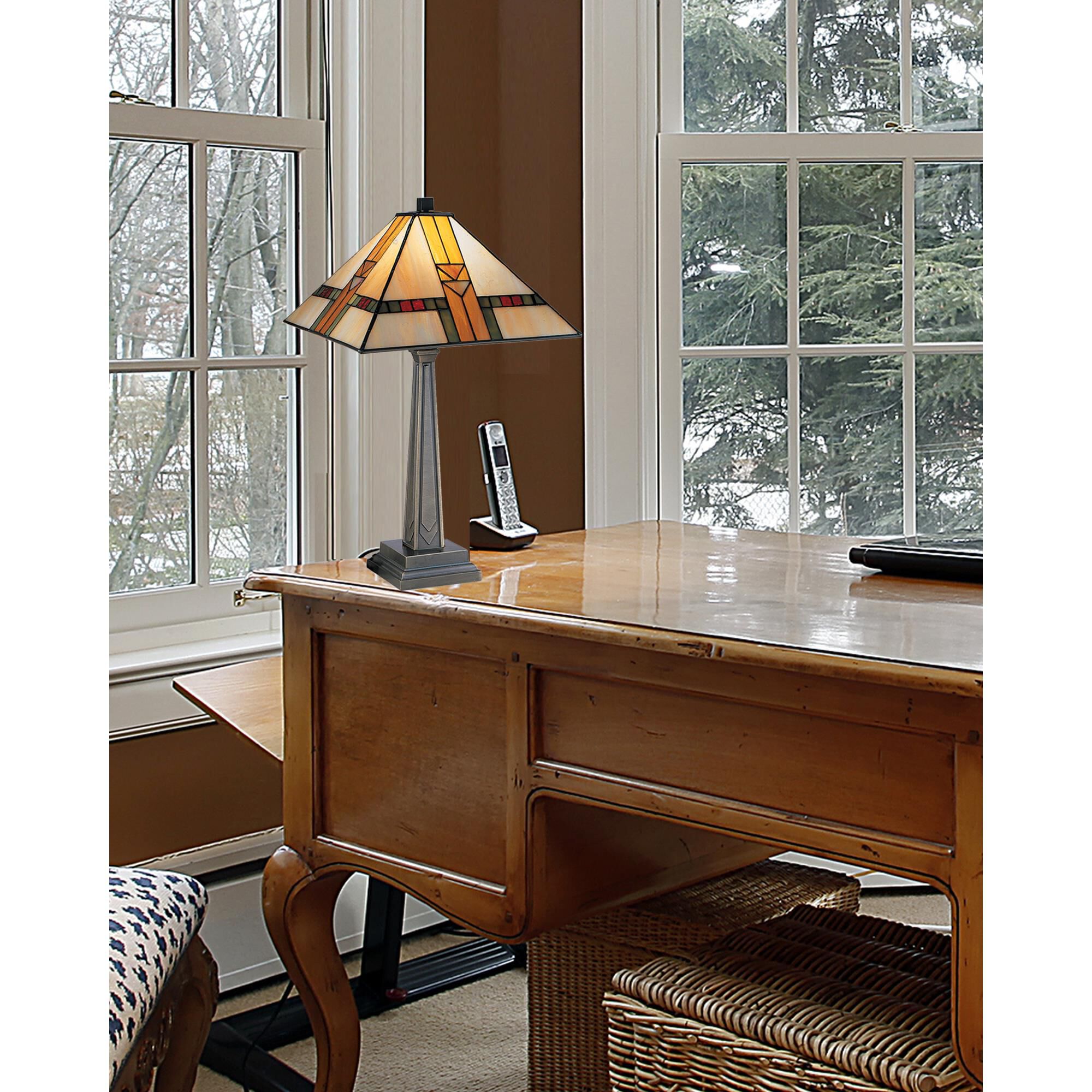 Shown in Chocolate Bronze finish and Art Glass shade