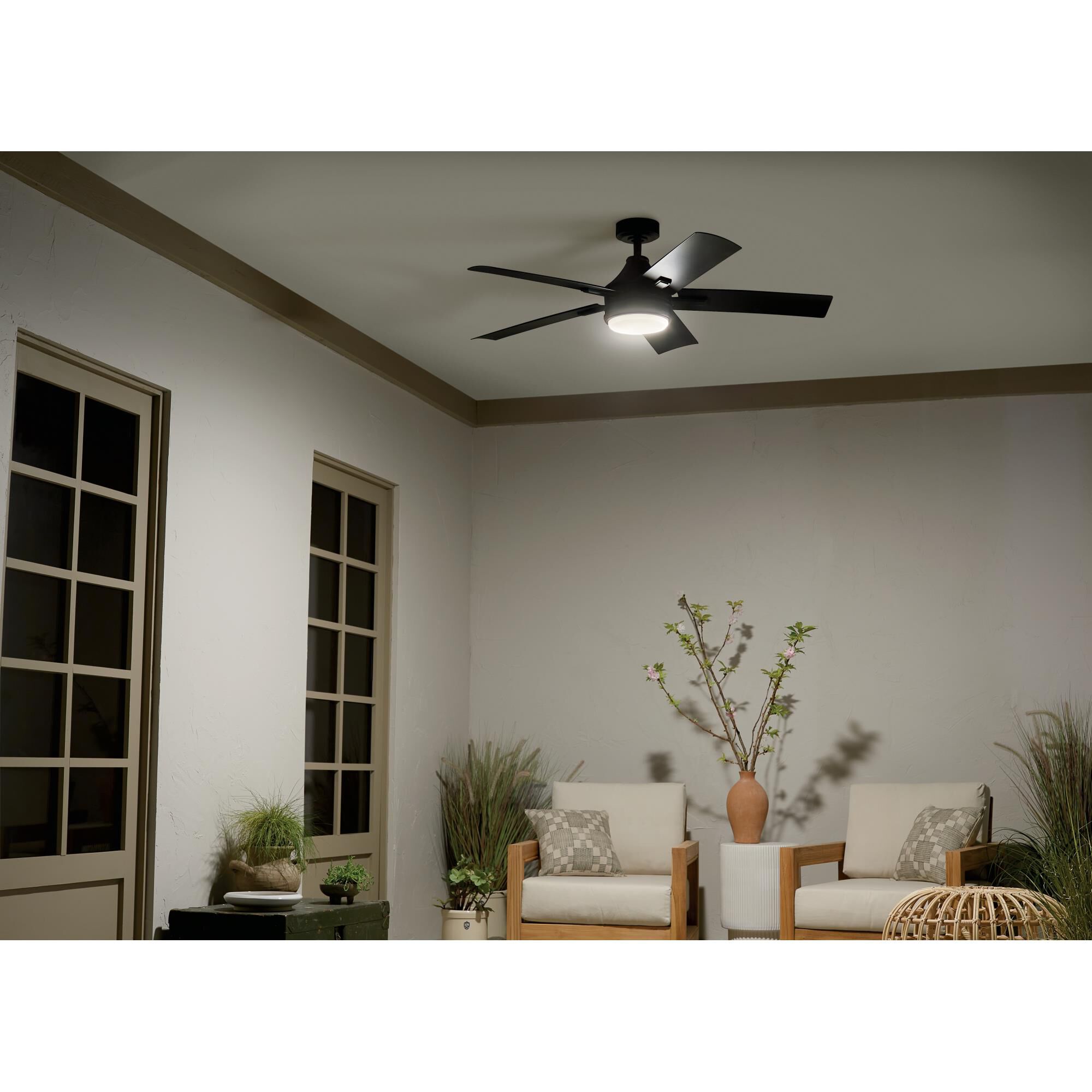Tide Outdoor Rated 52 Inch Ceiling Fan with Light Kit by Kichler Lighting