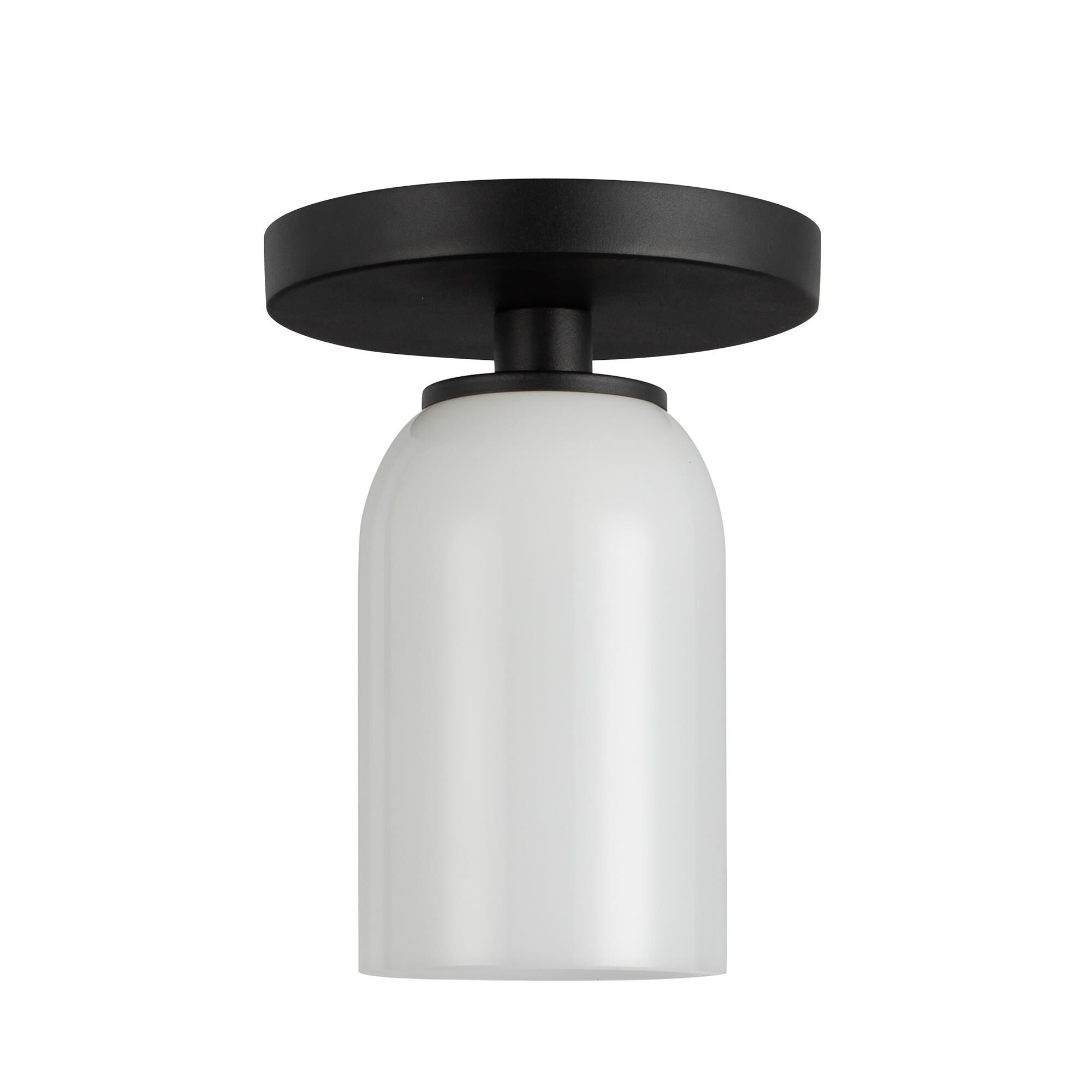 Shown in Black finish and Glossy Opal glass