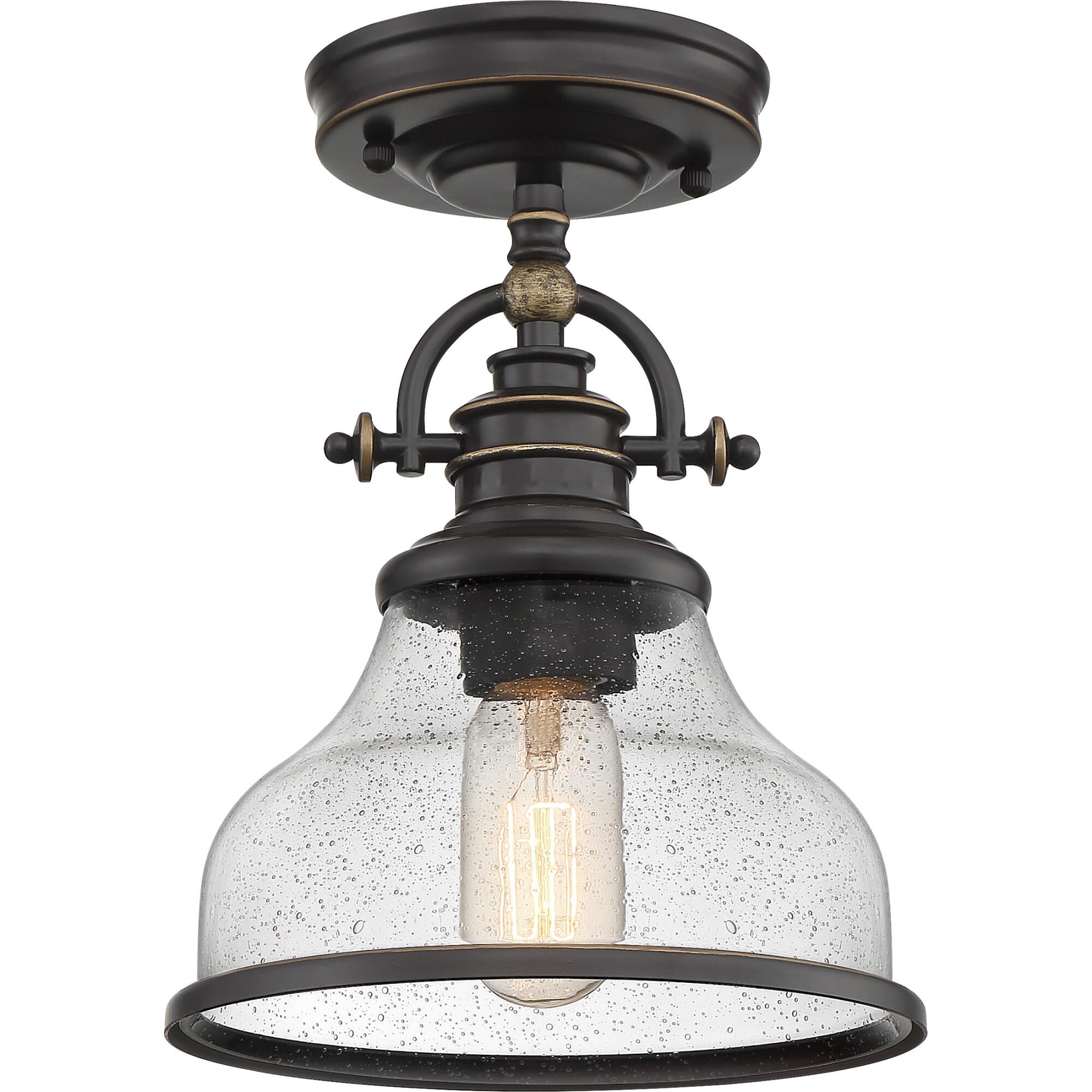 Grant 8 Inch 1 Light Semi Flush Mount by Quoizel
