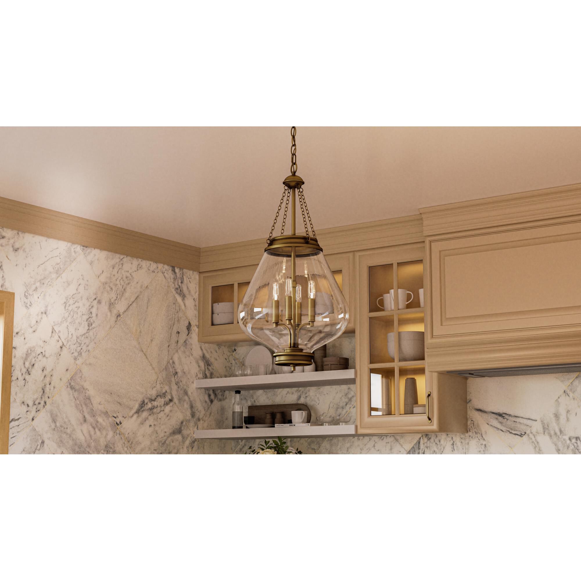 Shown in Weathered Brass finish and Clear glass