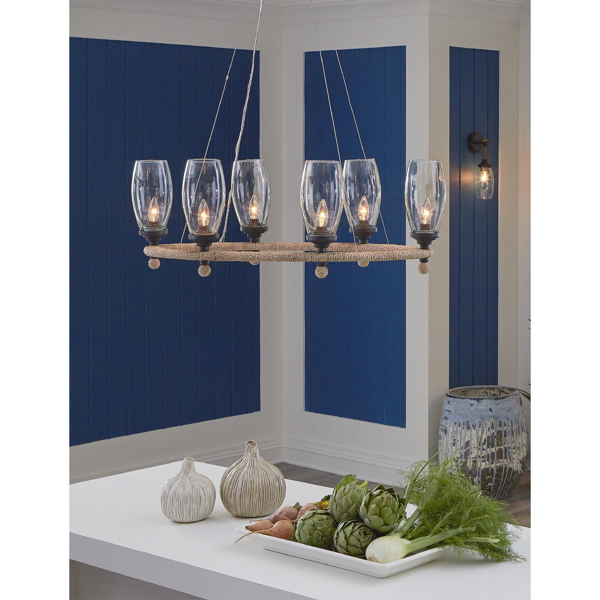 Hightider 36 Inch 6 Light Chandelier by Currey and Company