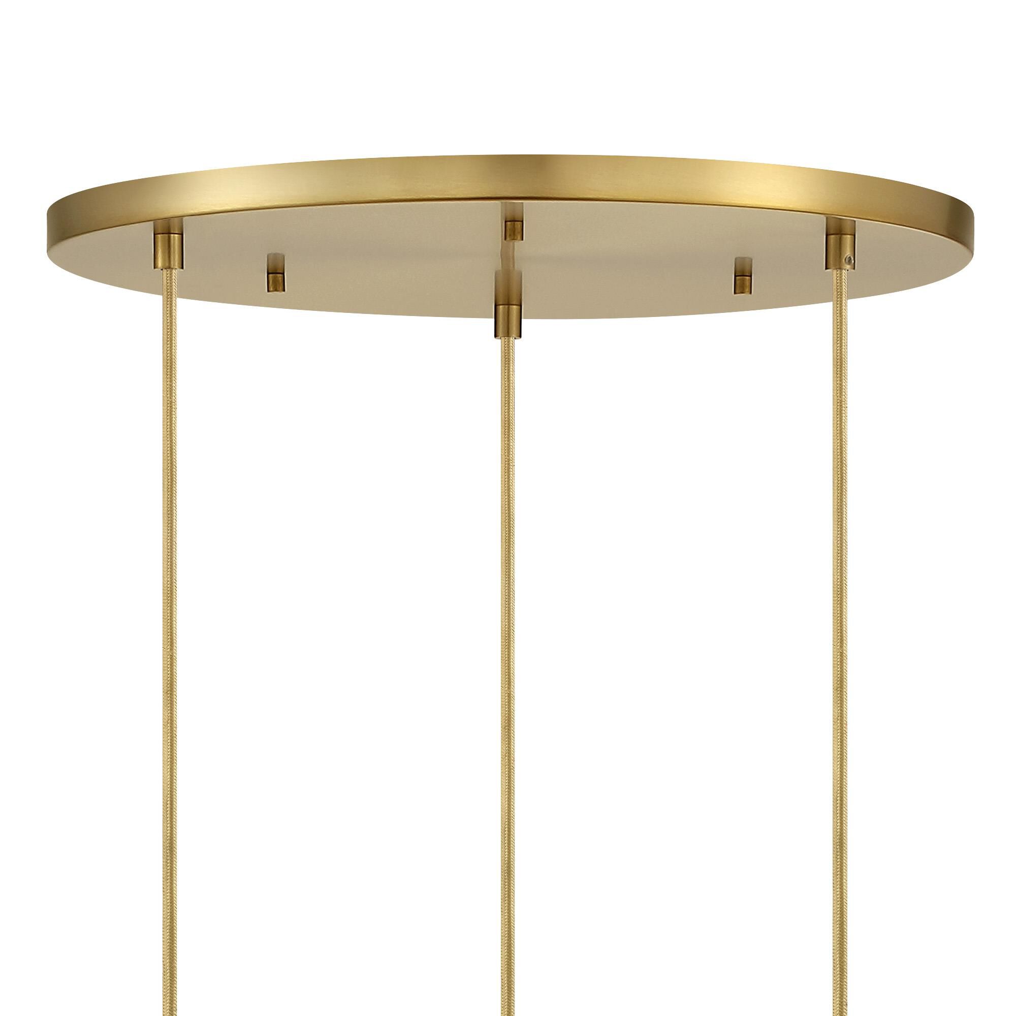 Shown in Brushed Gold finish and Etched Cloud glass