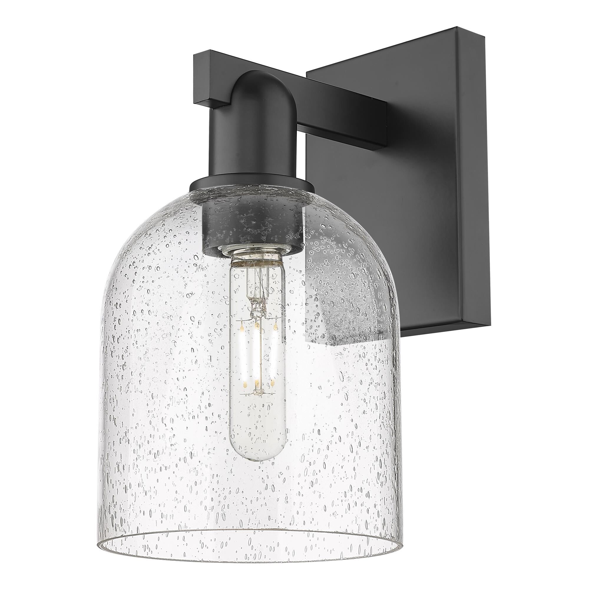 Shown in Matte Black finish and Seedy glass