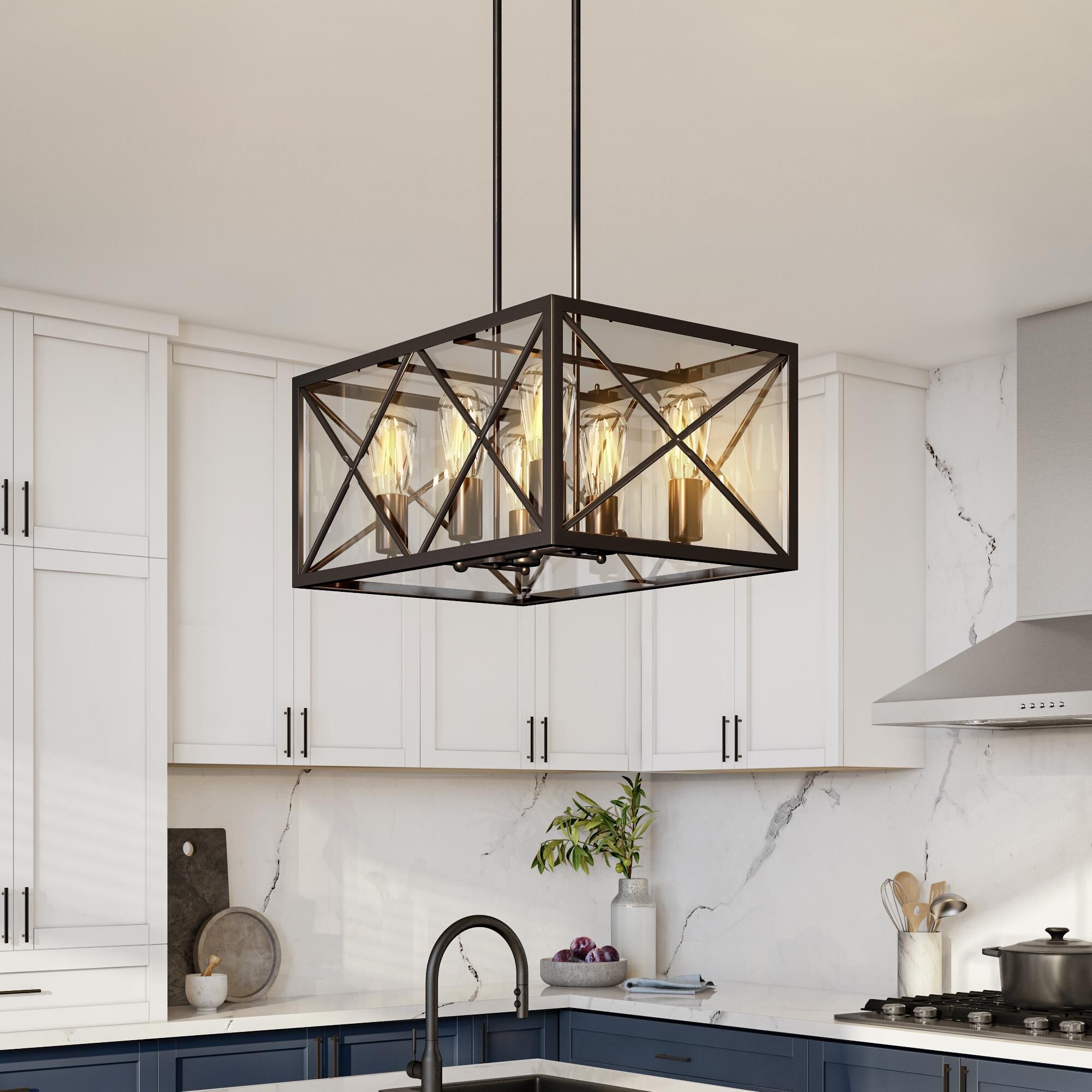 Shown in Satin Bronze finish and Clear glass and Clear shade