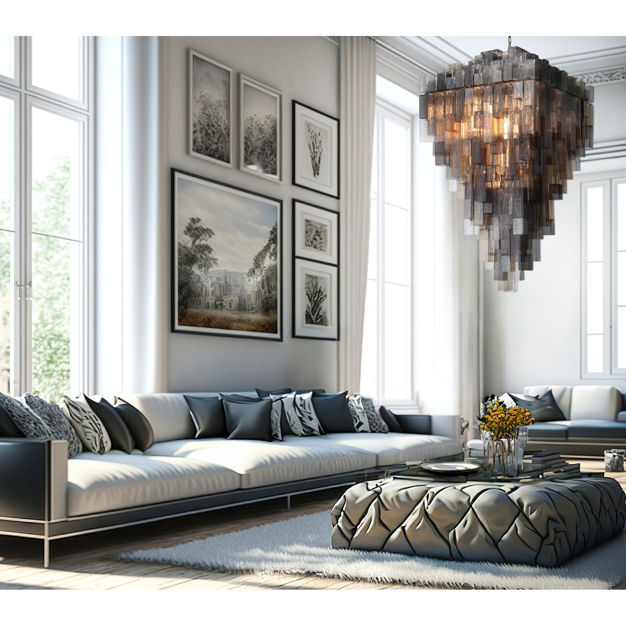 Shown in Chrome finish and Smoke  glass