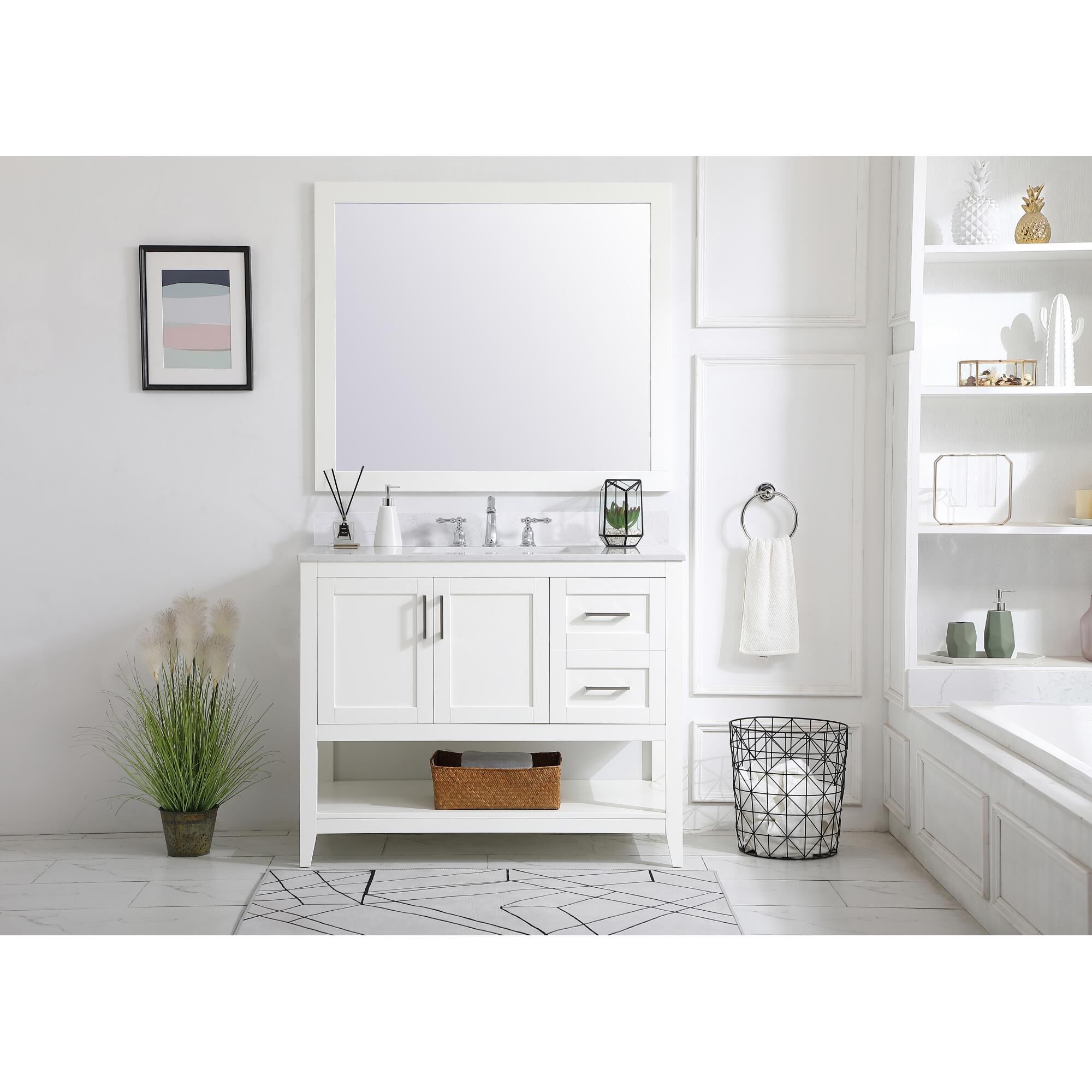 Shown in White finish