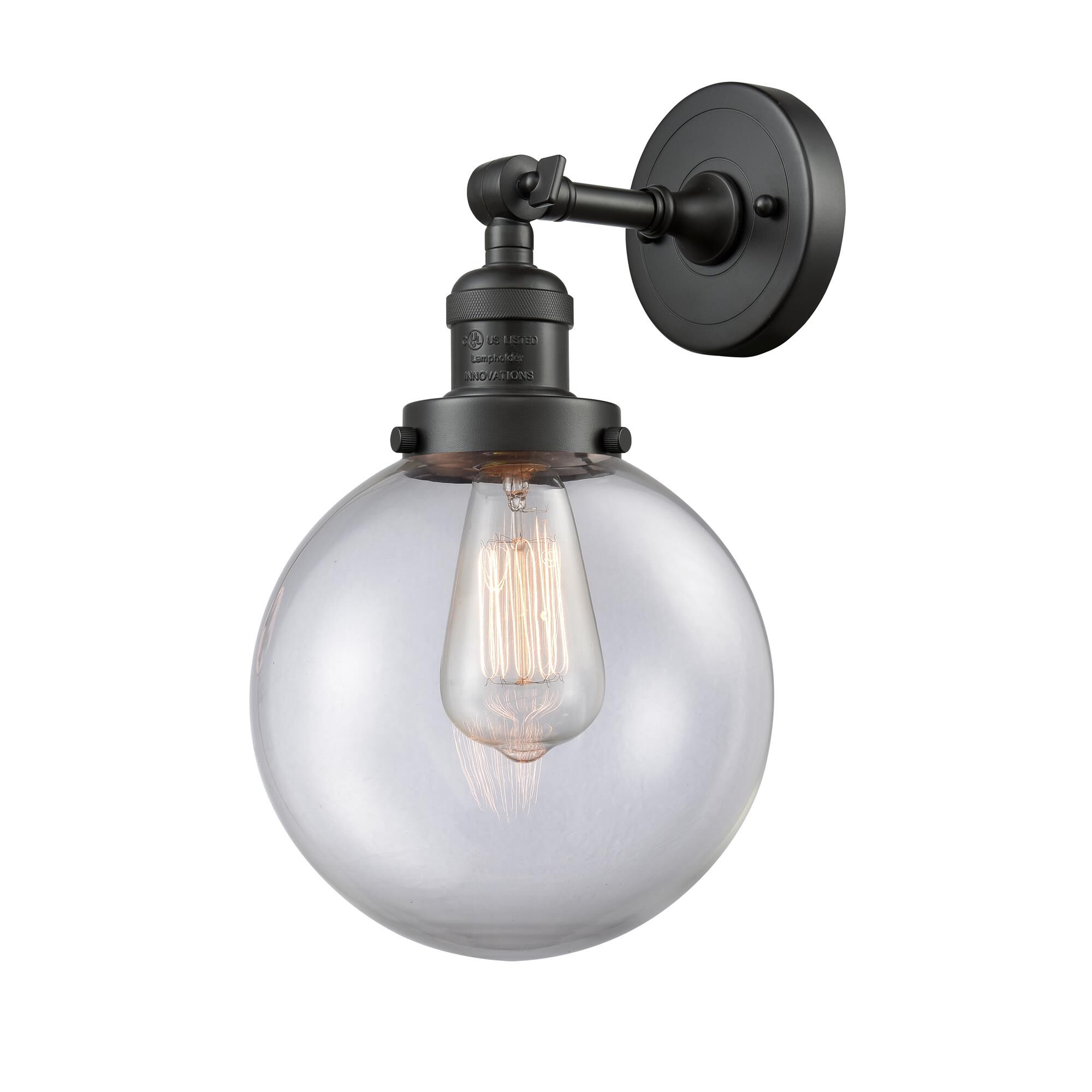 Shown in Oil Rubbed Bronze finish and Clear glass