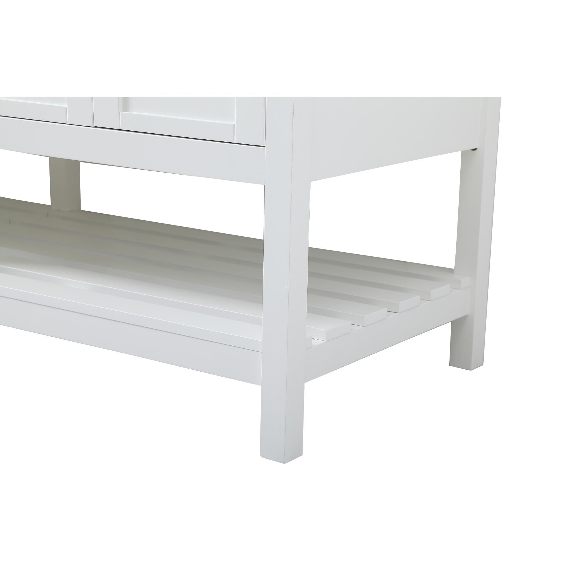 Shown in White And Brushed Nickel With Carrara White Marble finish