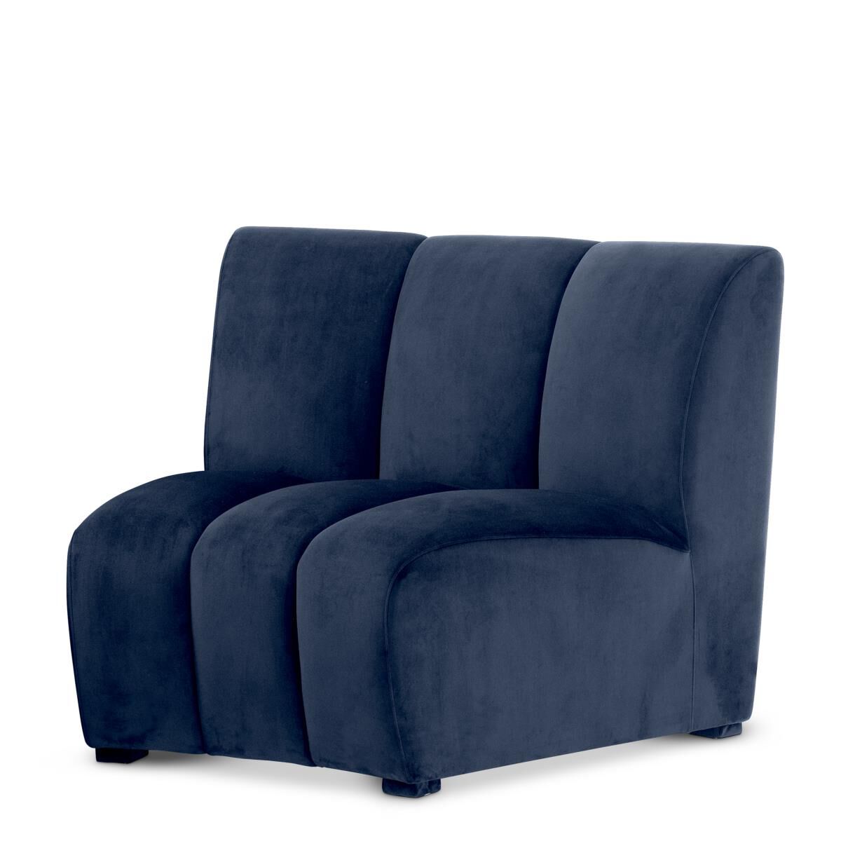 Shown in Savona Midnight Blue Velvet, Black finish