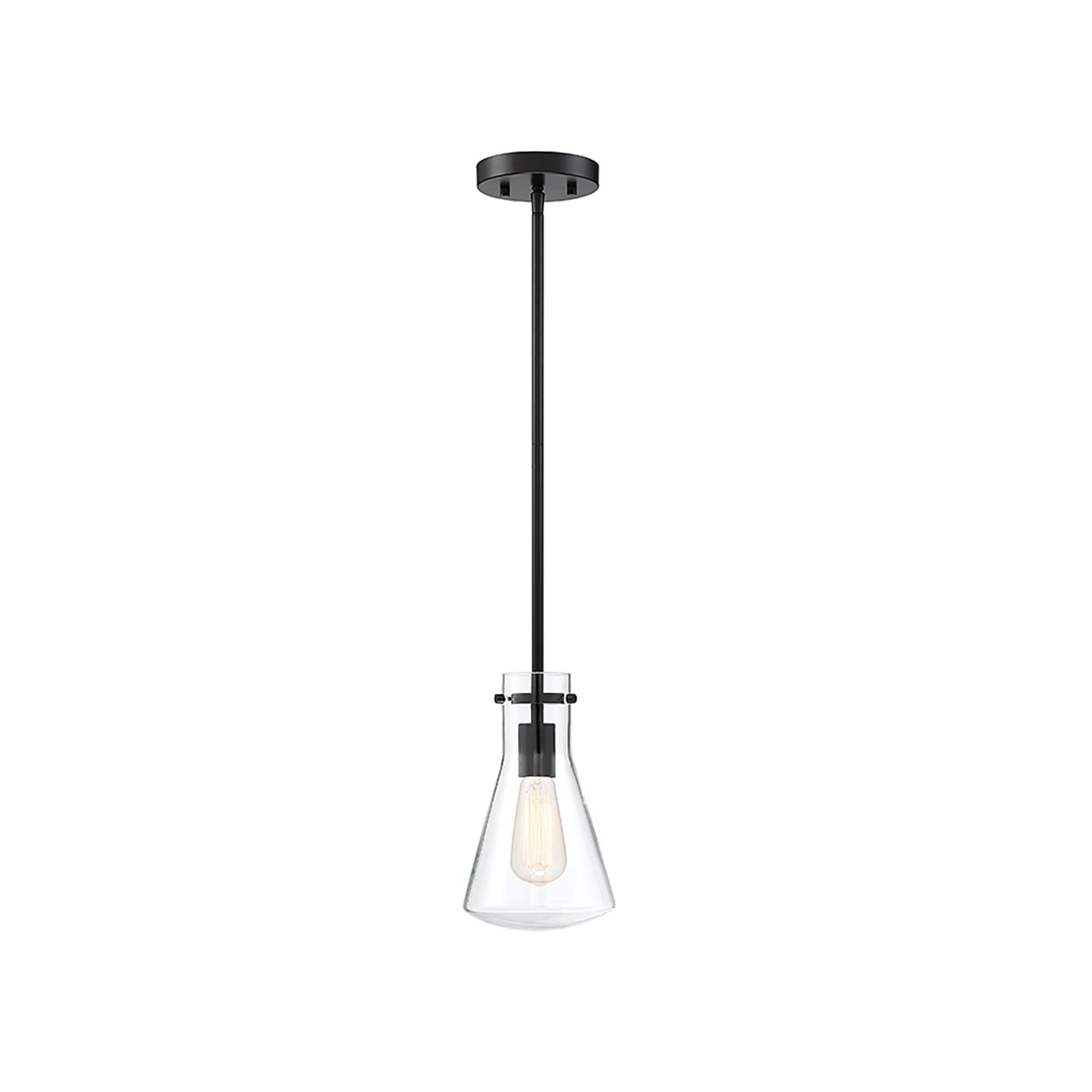 Shown in Matte Black finish and Clear glass