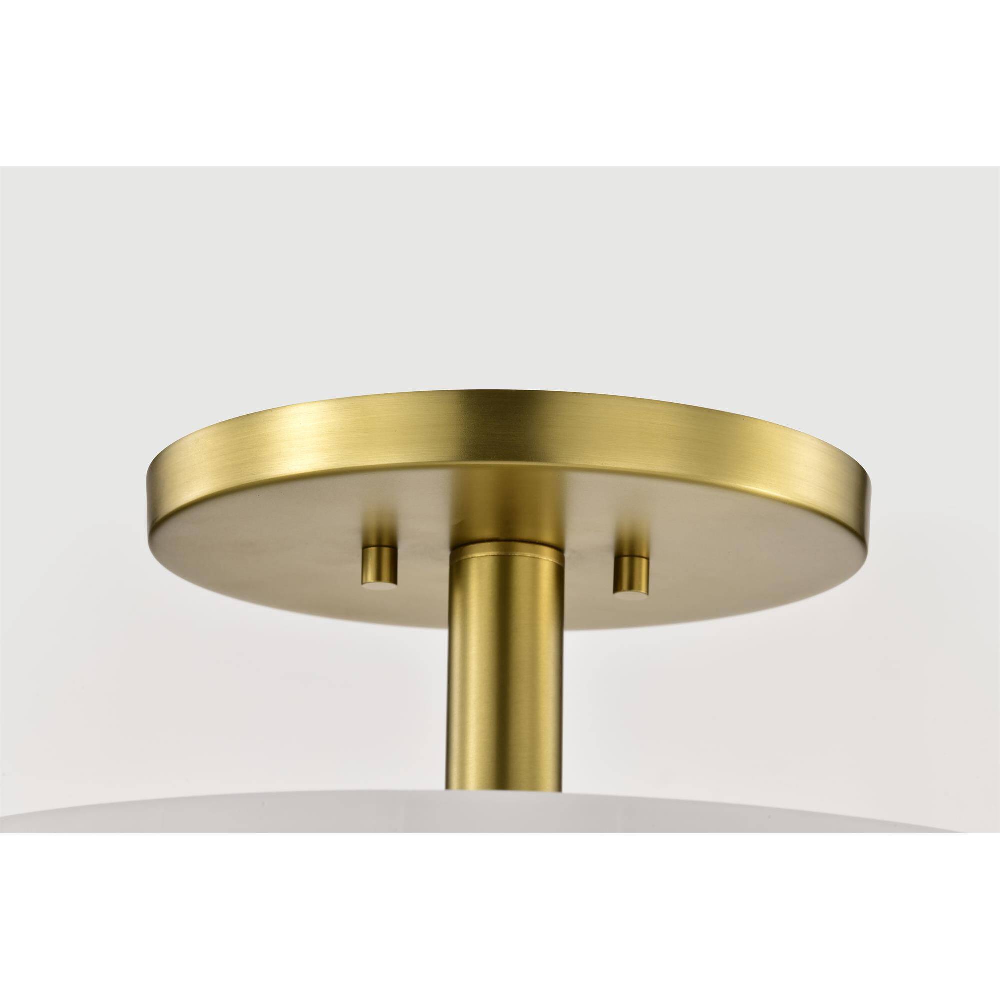 Shown in Vintage Brass finish and Etched White glass