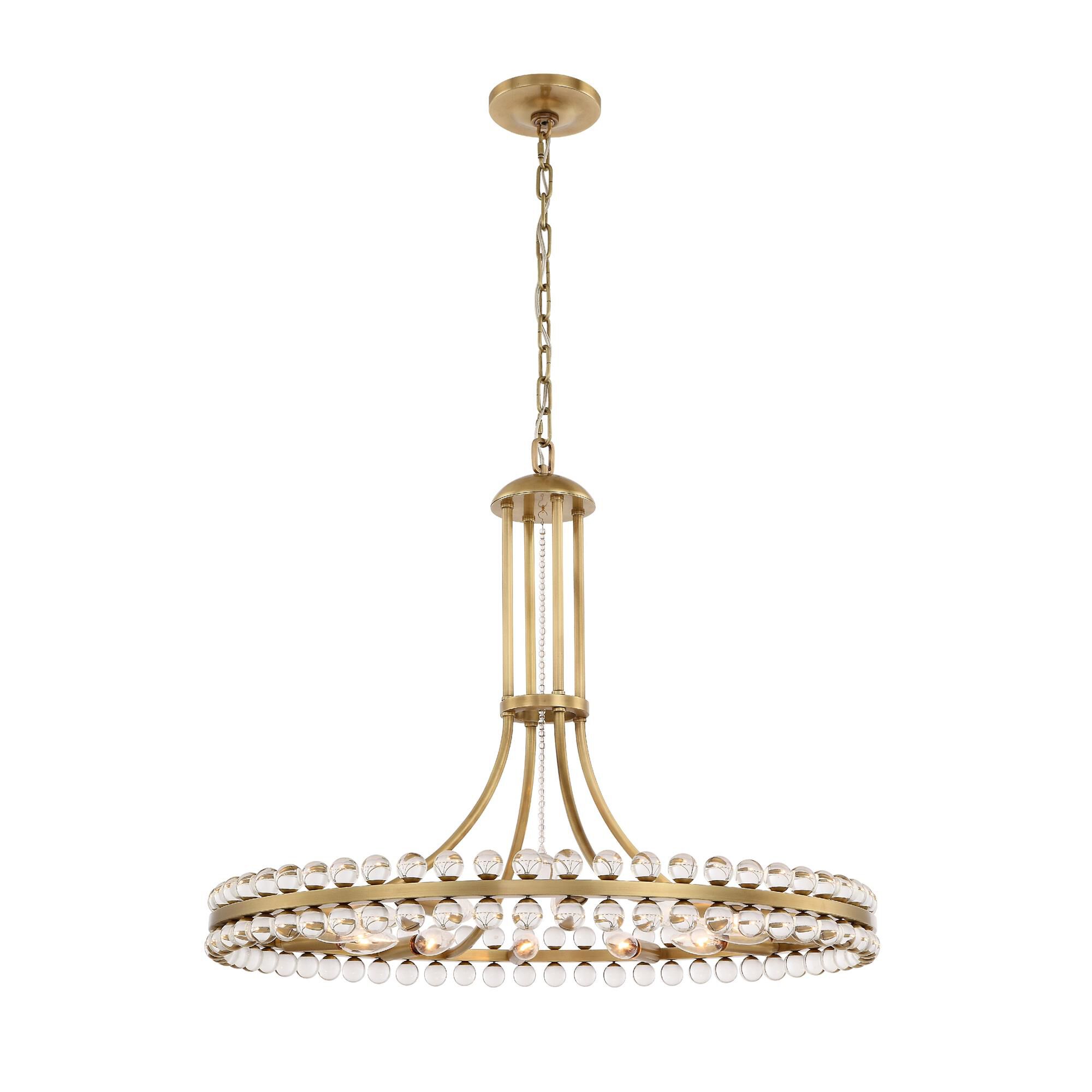 Shown in Aged Brass finish and Clear Hand Cut crystal