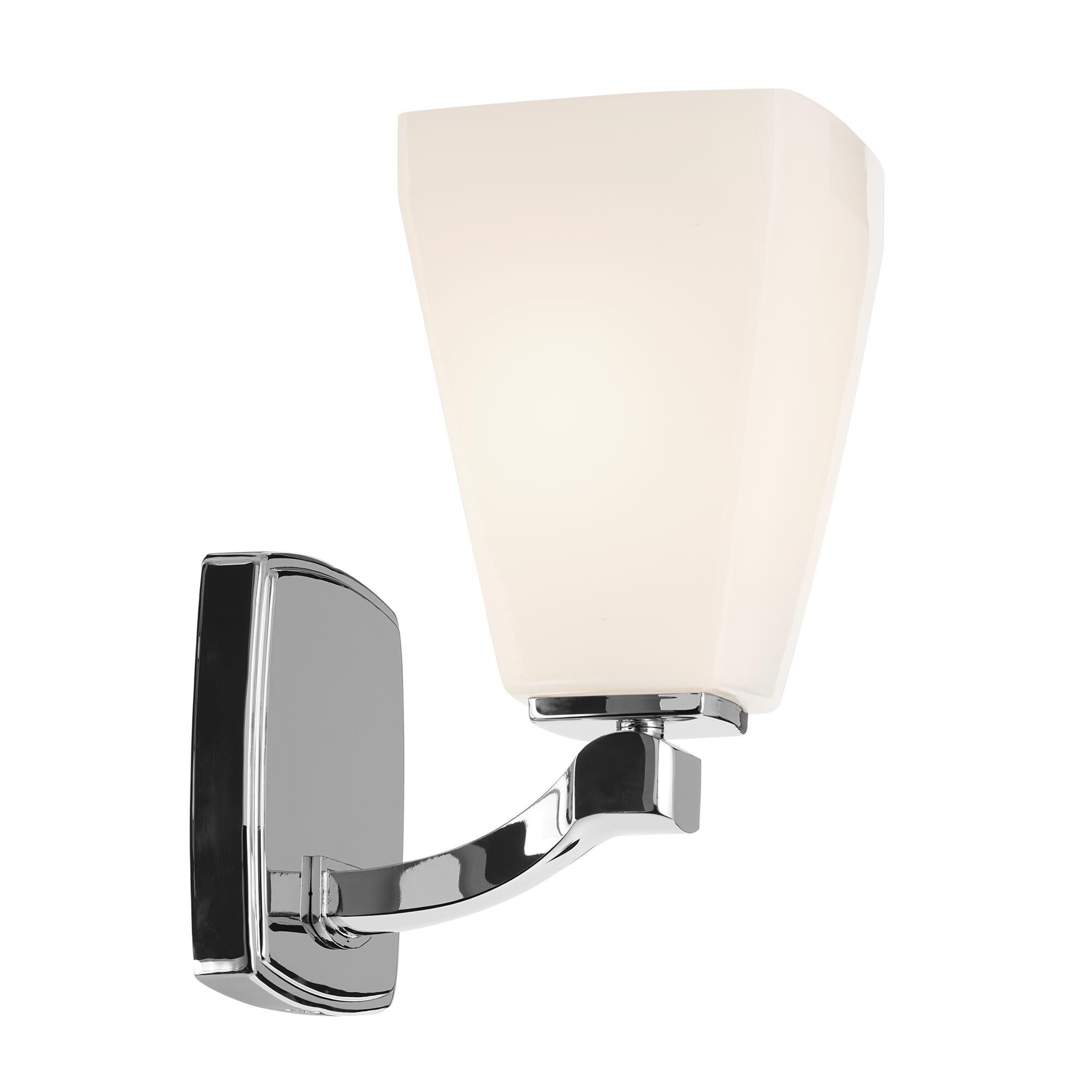 Shown in Chrome finish and Opal glass