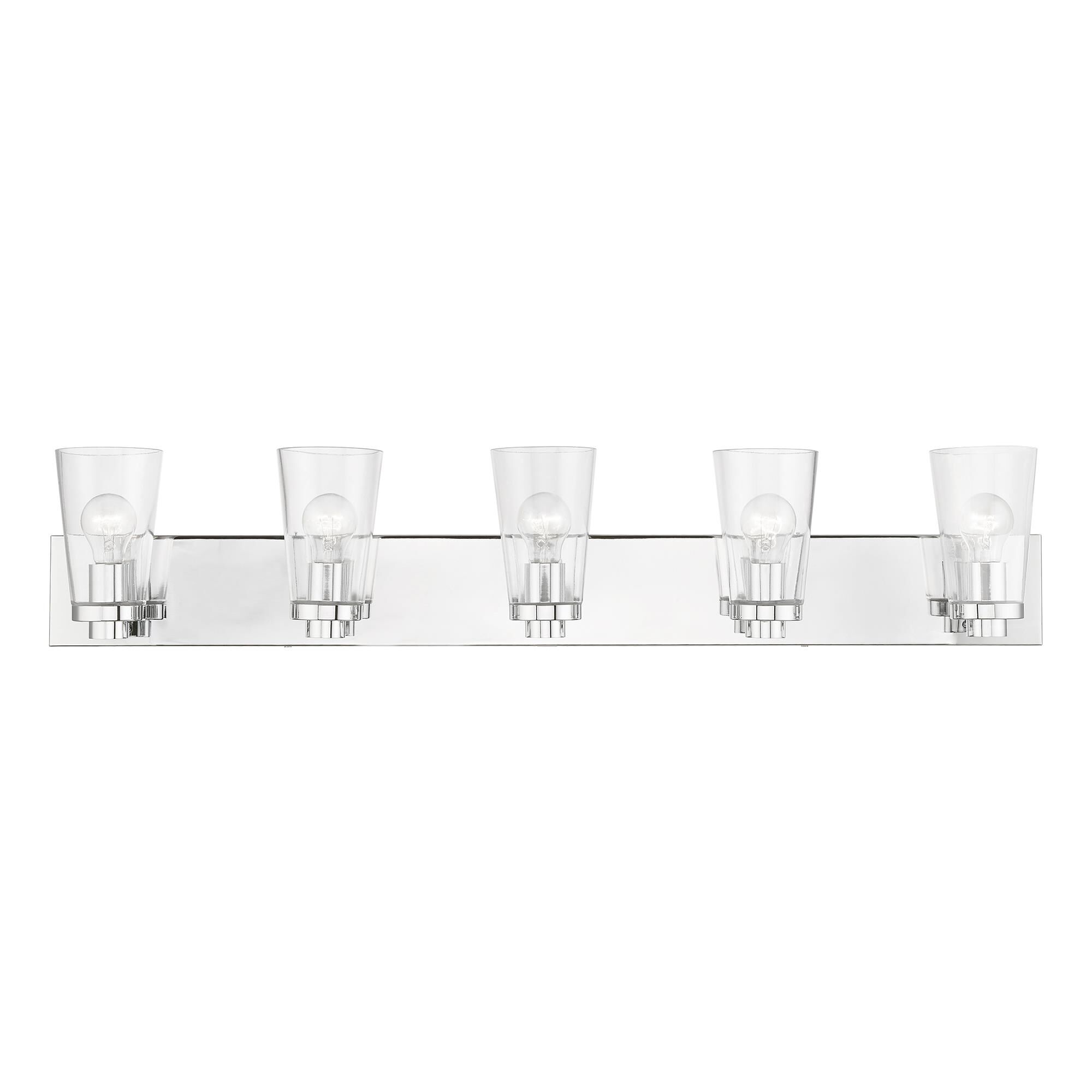 Shown in Polished Chrome finish and Clear glass
