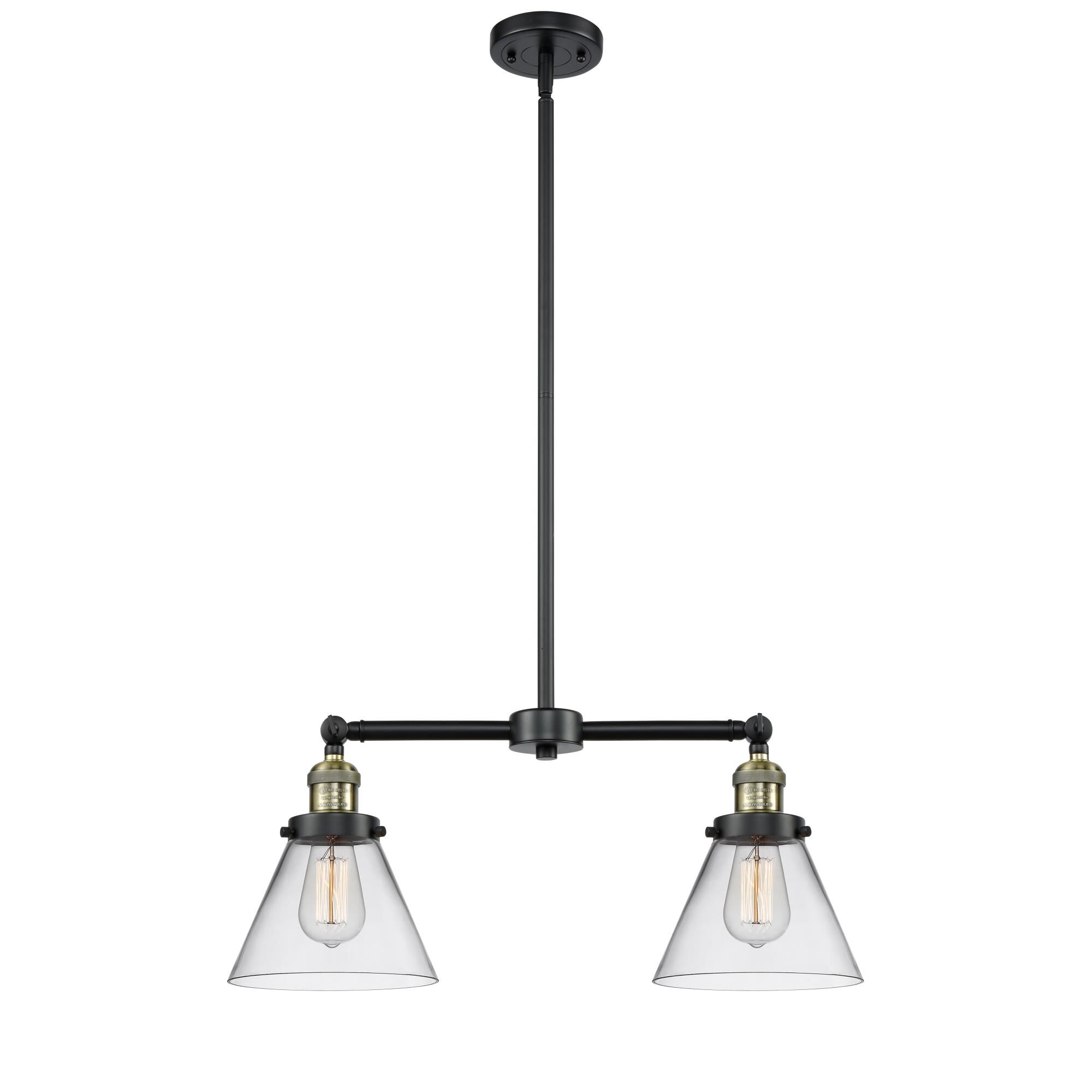 Bruno Marashlian Large Cone 21 Inch 2 Light Mini Chandelier by Innovations Lighting