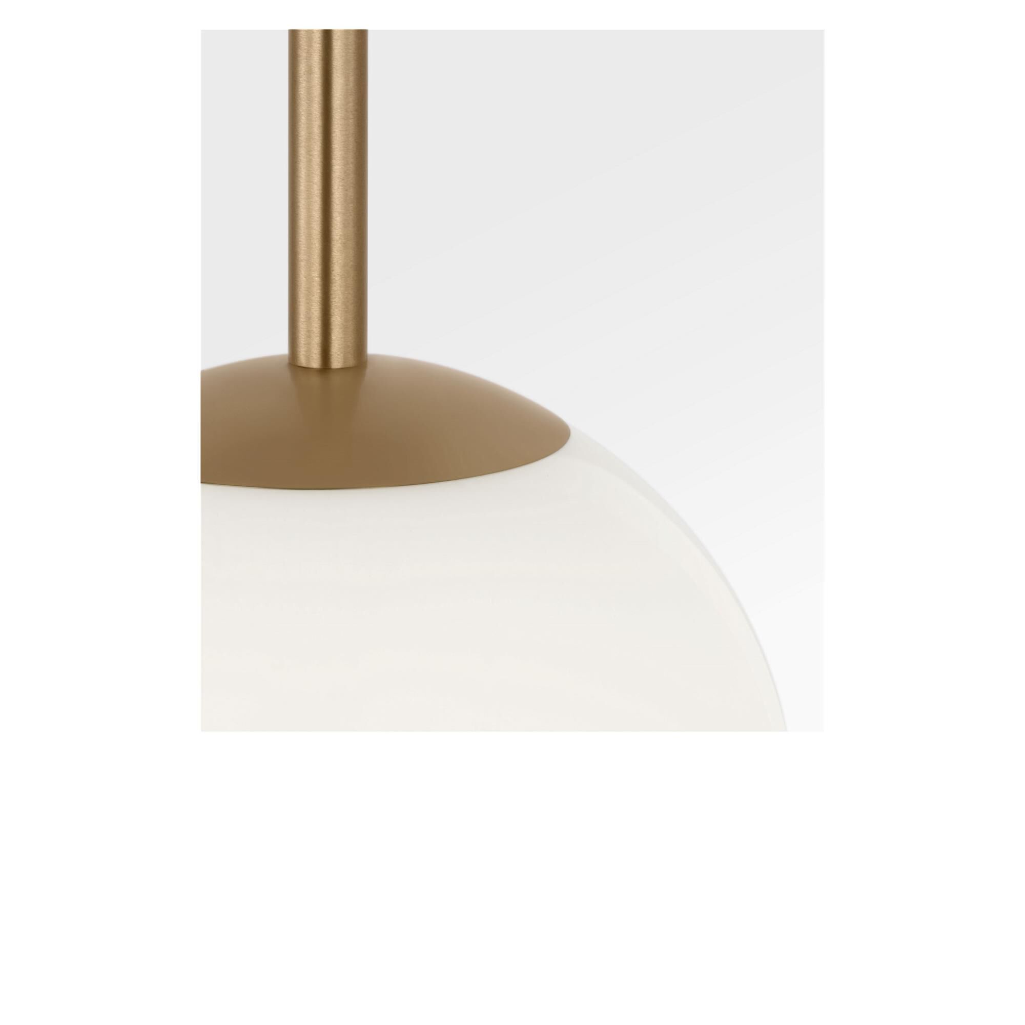 Shown in Satin Brass finish and Clear White glass