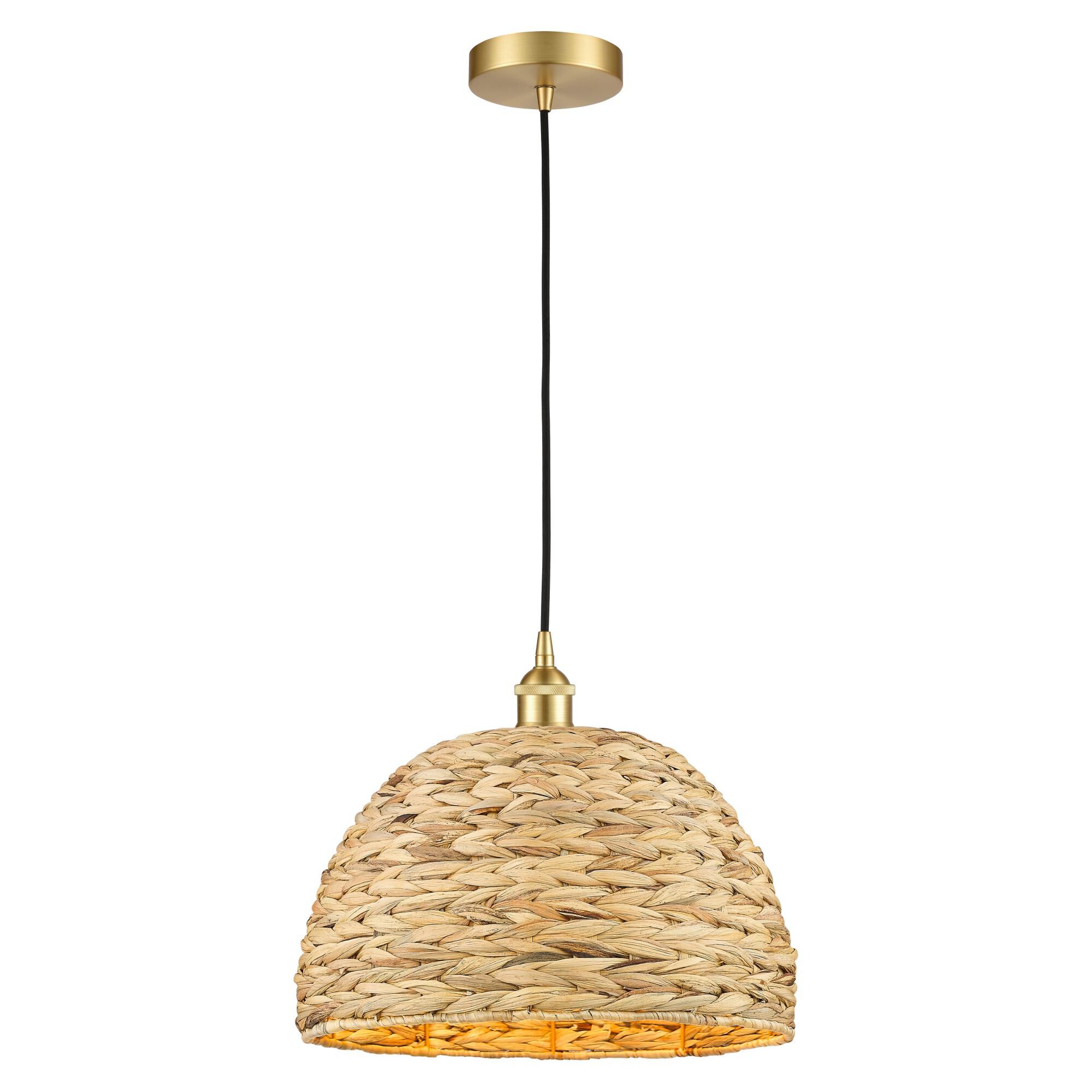 Bruno Marashlian Woven Rattan Large Pendant by Innovations Lighting