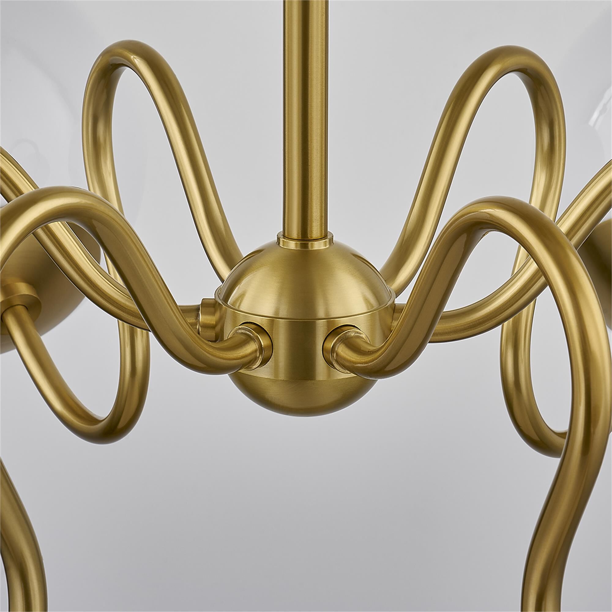 Shown in Aged Brass finish and Opal Glossy glass
