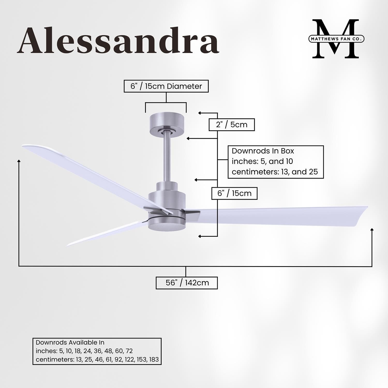 Alessandra 56 Inch Ceiling Fan by Matthews Fan Company