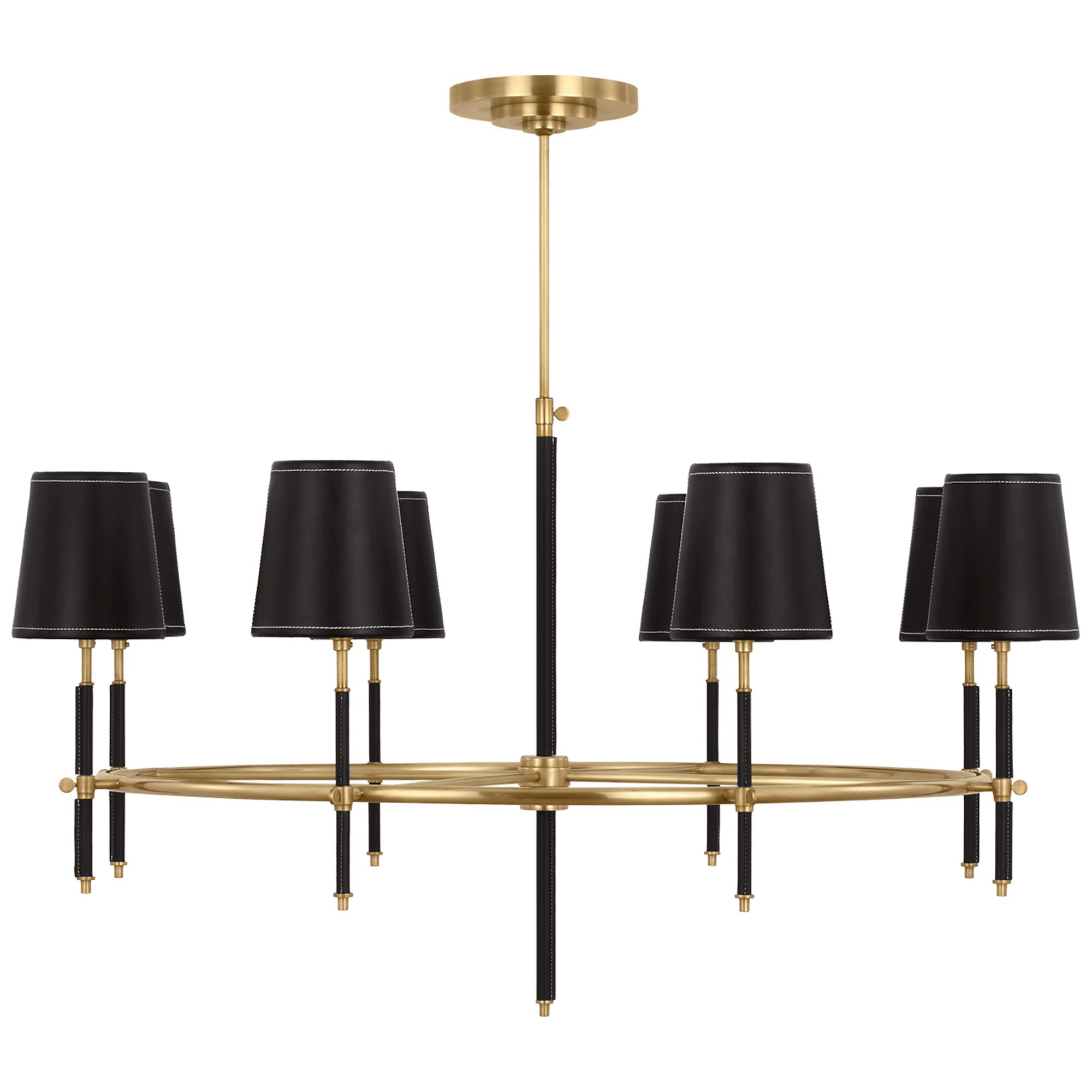 Shown in Hand-Rubbed Antique Brass and Chocolate Leather finish
