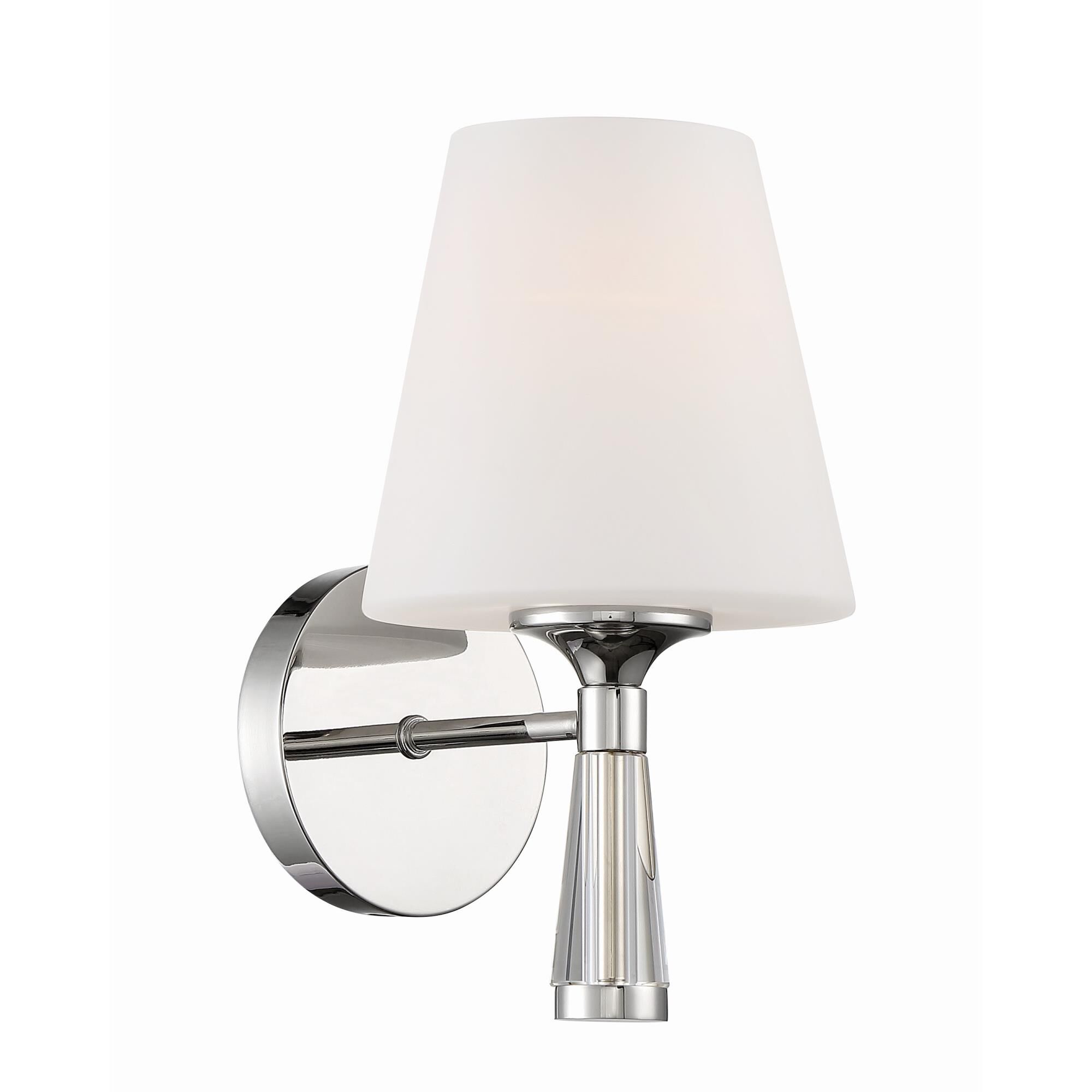 Shown in Polished Nickel finish and Glass shade