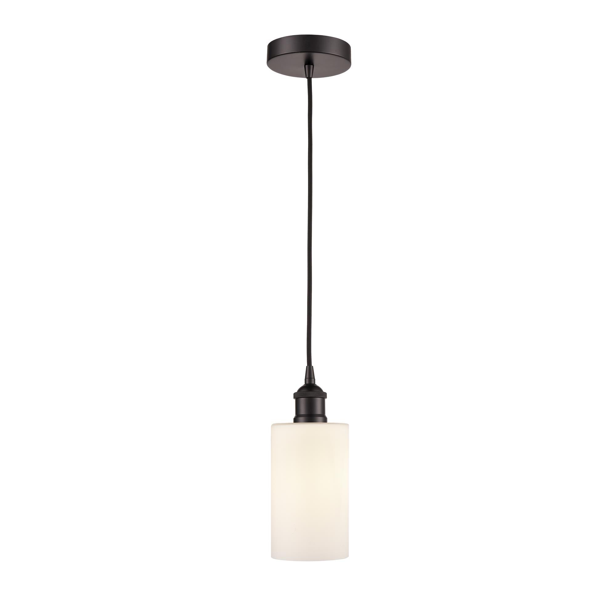Shown in Oil Rubbed Bronze finish and Matte White glass