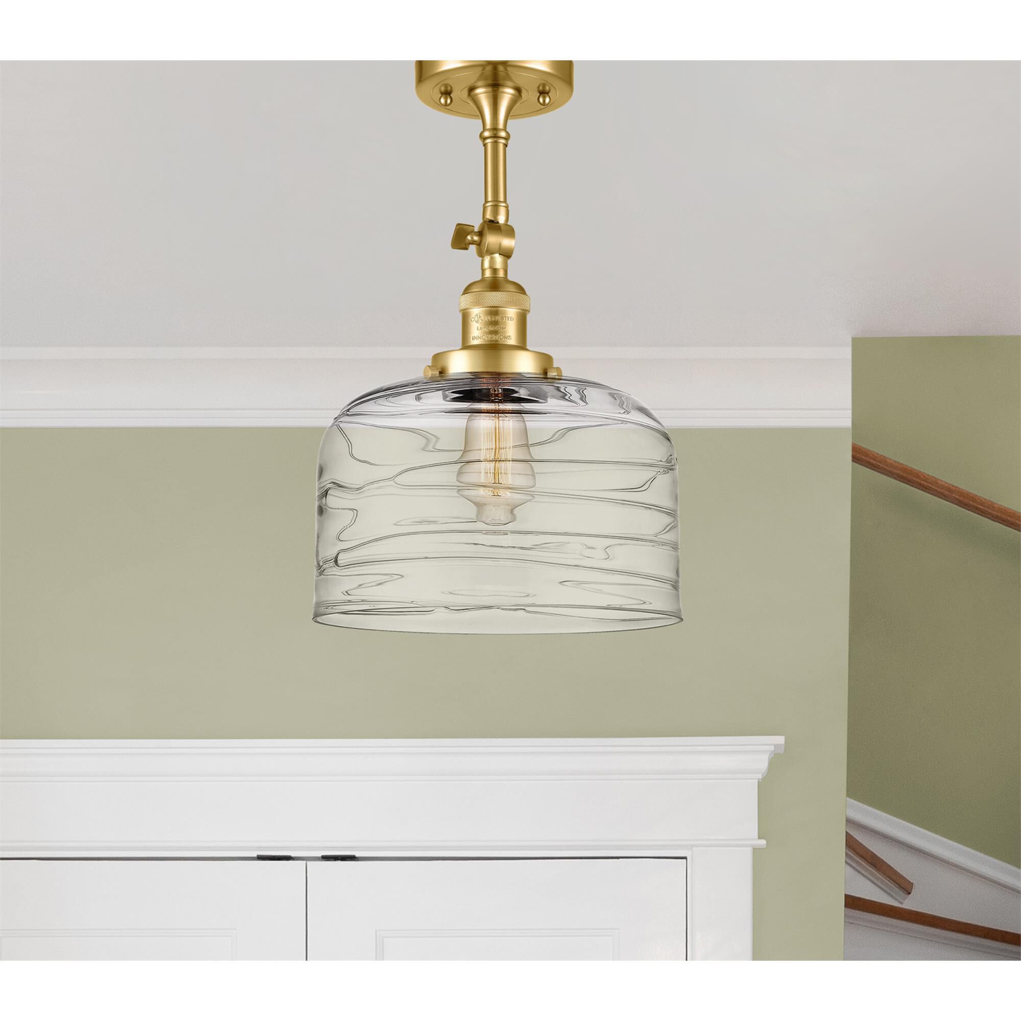 Shown in Satin Gold finish and Clear glass