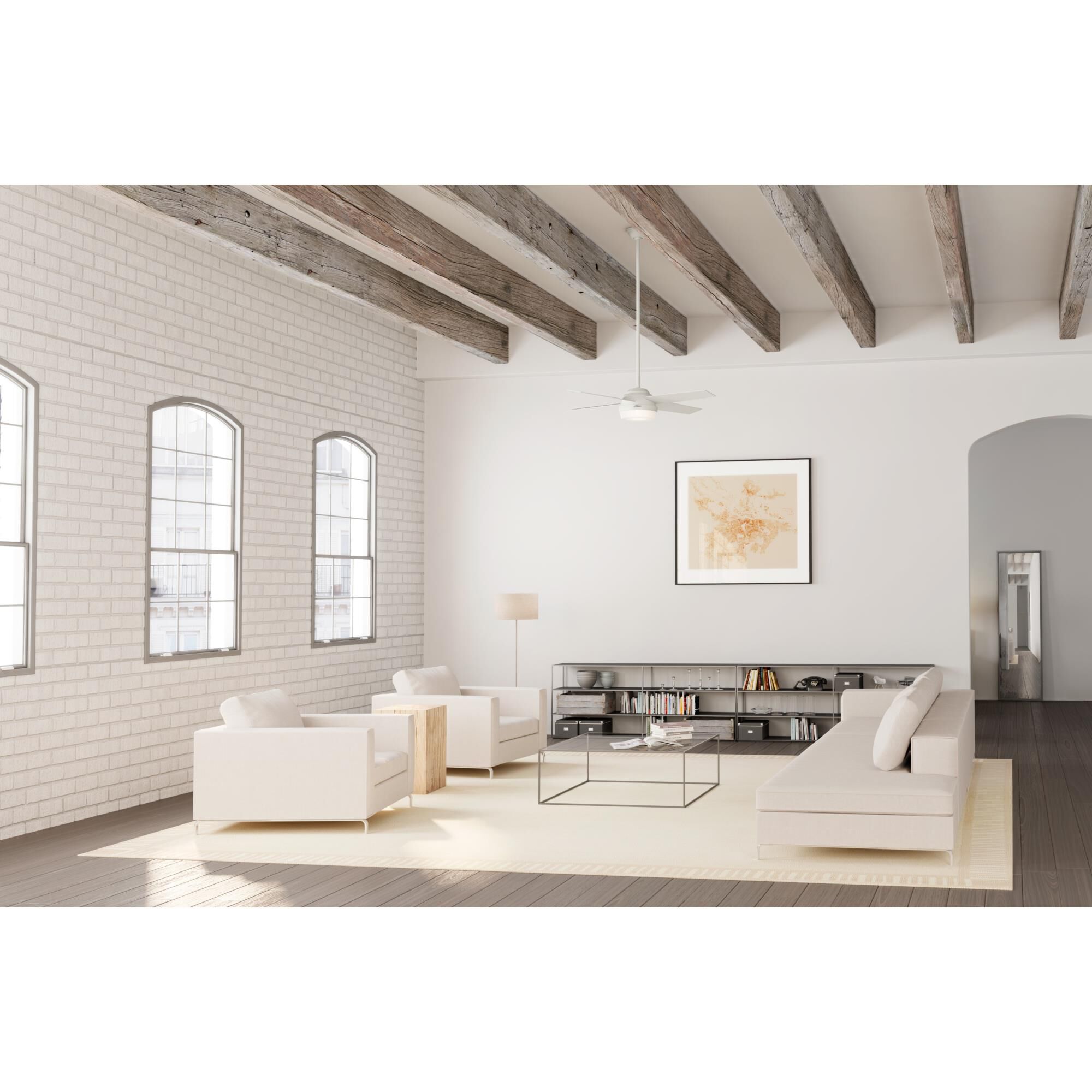 Dempsey 52 Inch Ceiling Fan with Light Kit by Hunter Fan