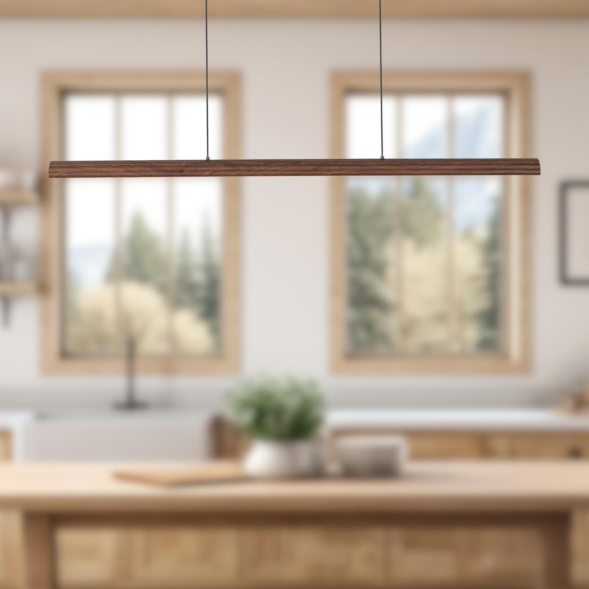 Shown in Walnut finish and Frosted Acrylic Diffuser glass and Aluminum shade