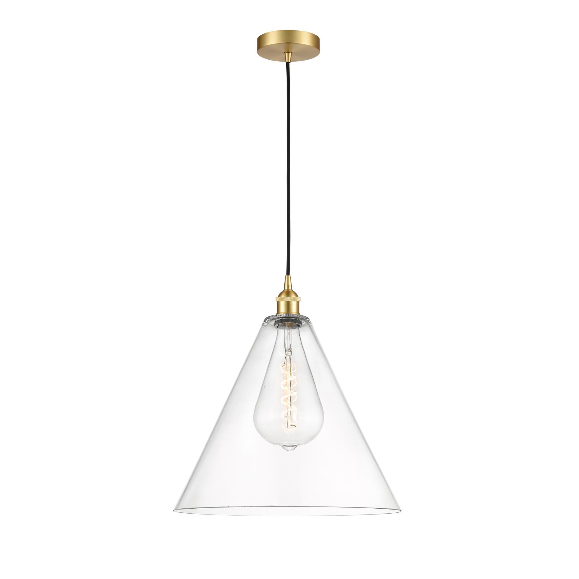 Bruno Marashlian Edison Cone 16 Inch Large Pendant by Innovations Lighting