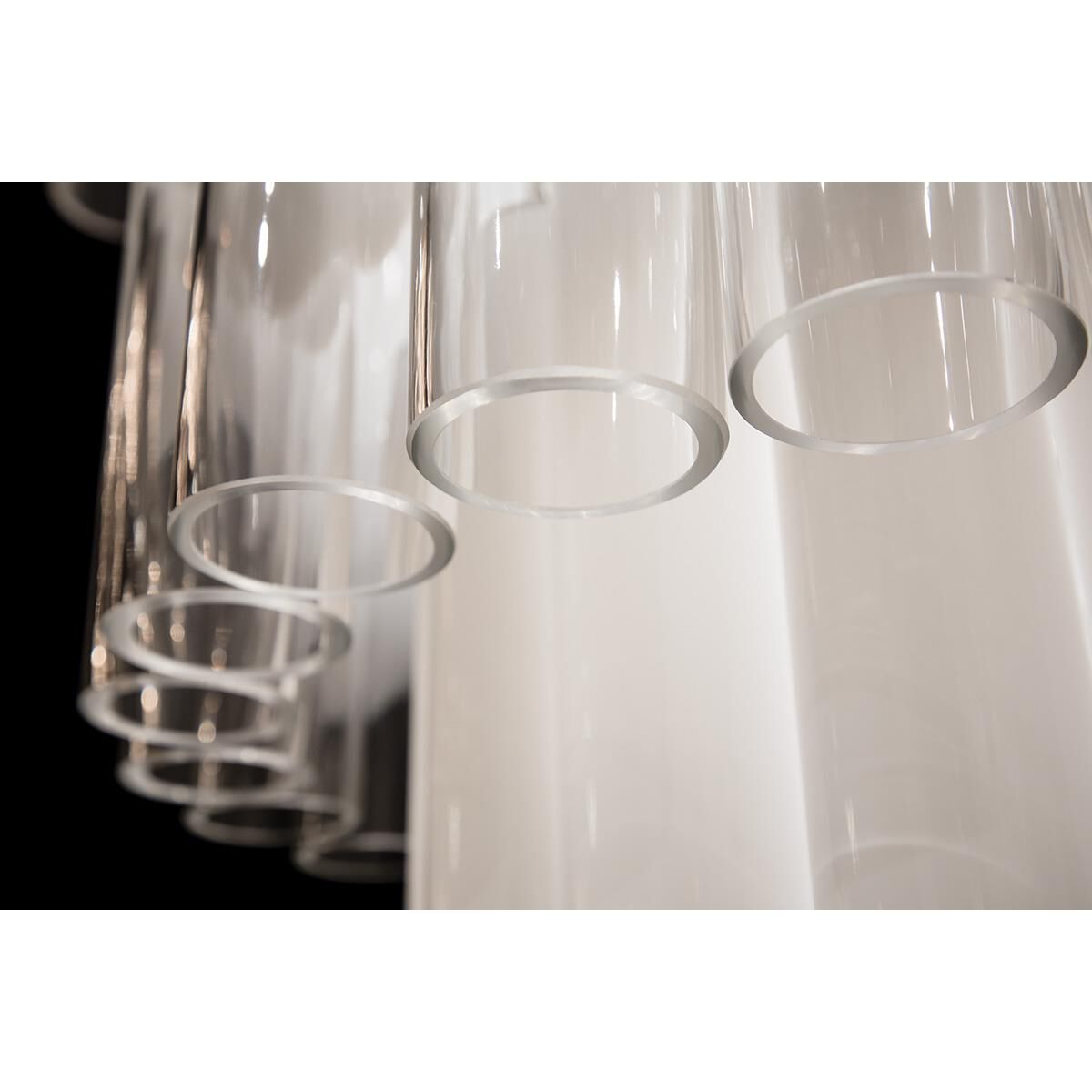 Shown in Polished Nickel finish and Opal White-Clear glass