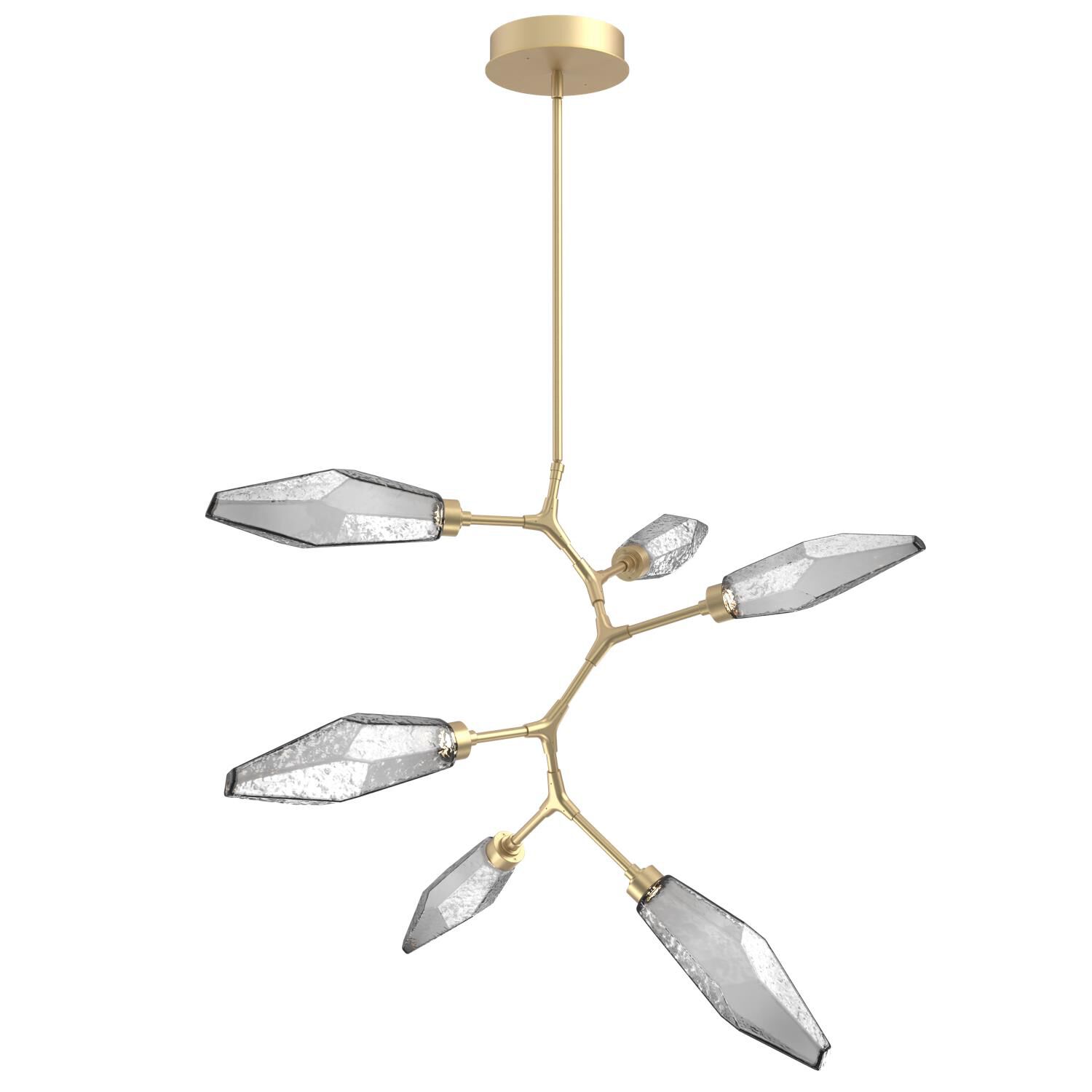 Shown in Gilded Brass finish and Chilled Smoke glass