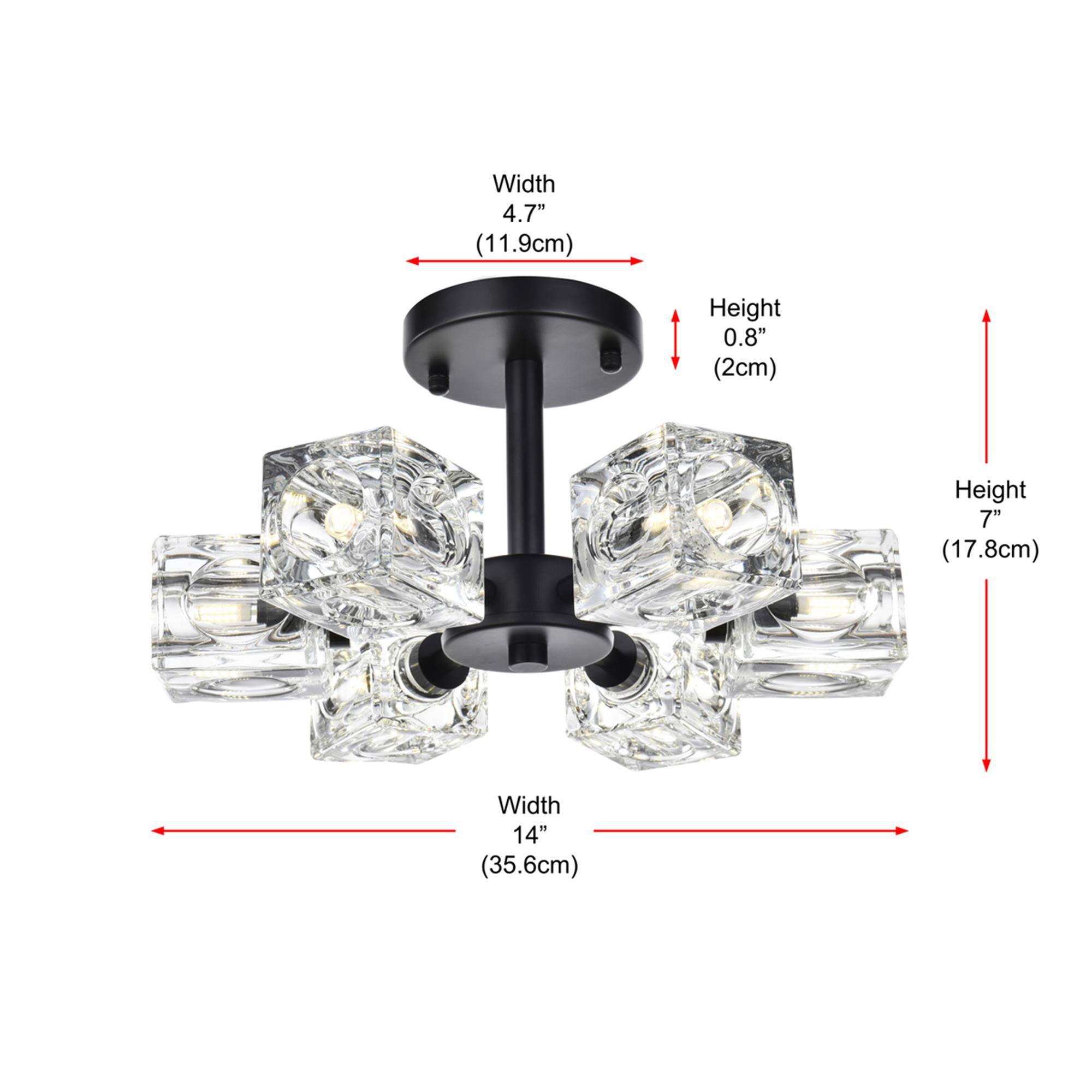 Lyra 14 Inch Semi Flush Mount by Elegant Lighting