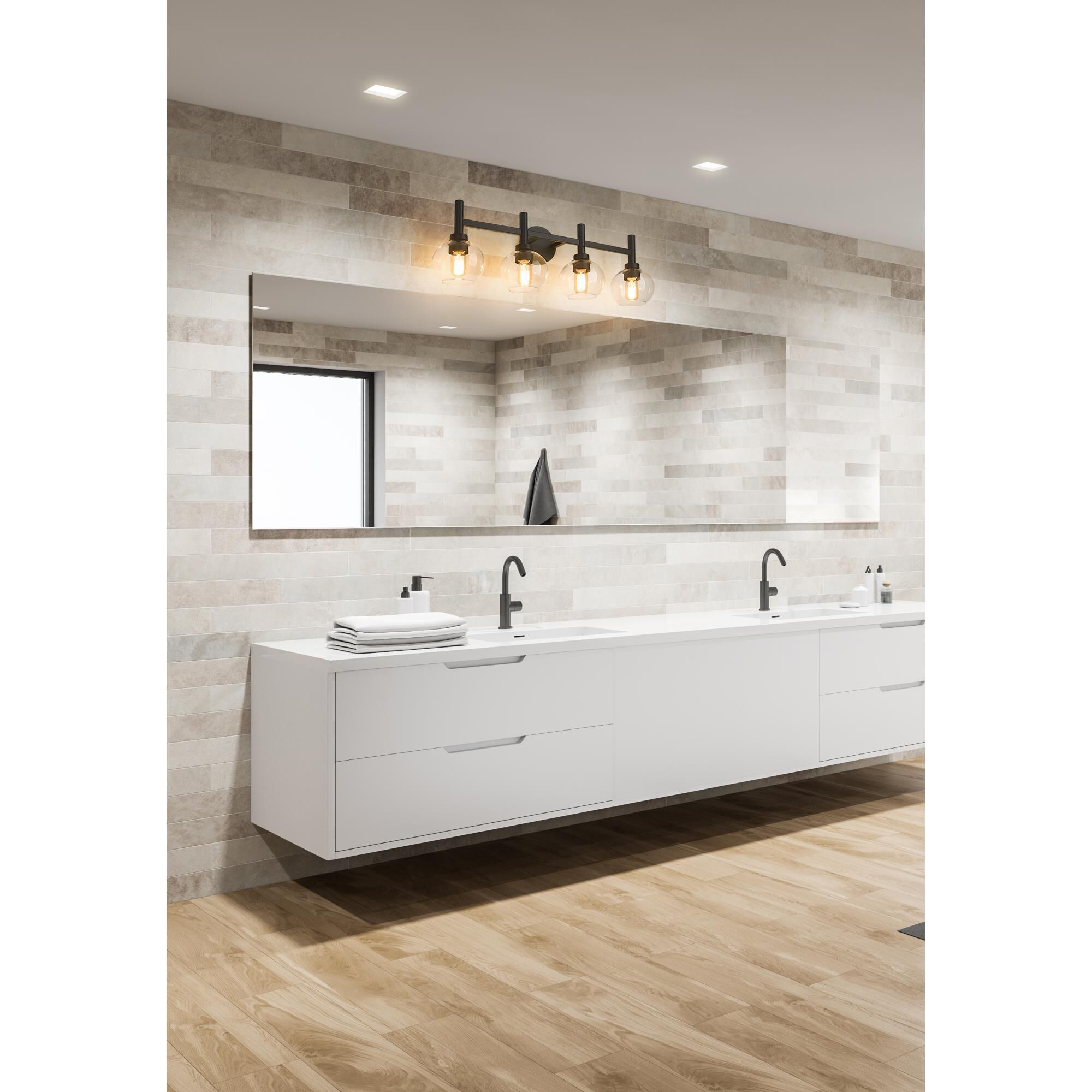 Shown in Matte Black finish and Clear glass