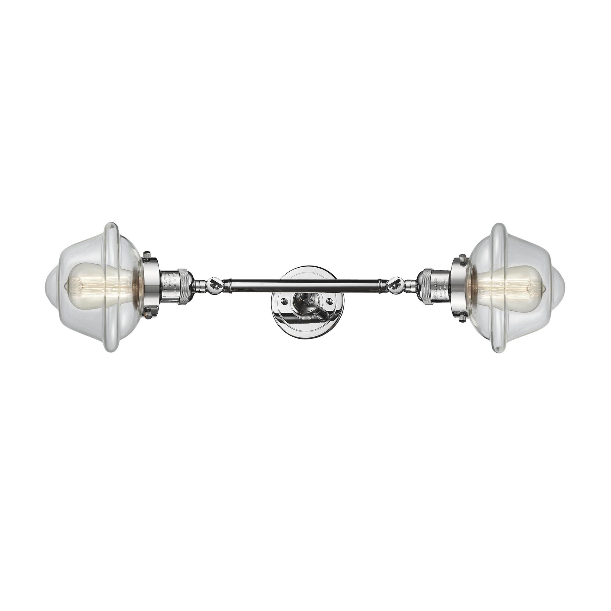 Shown in Polished Chrome finish and Clear glass