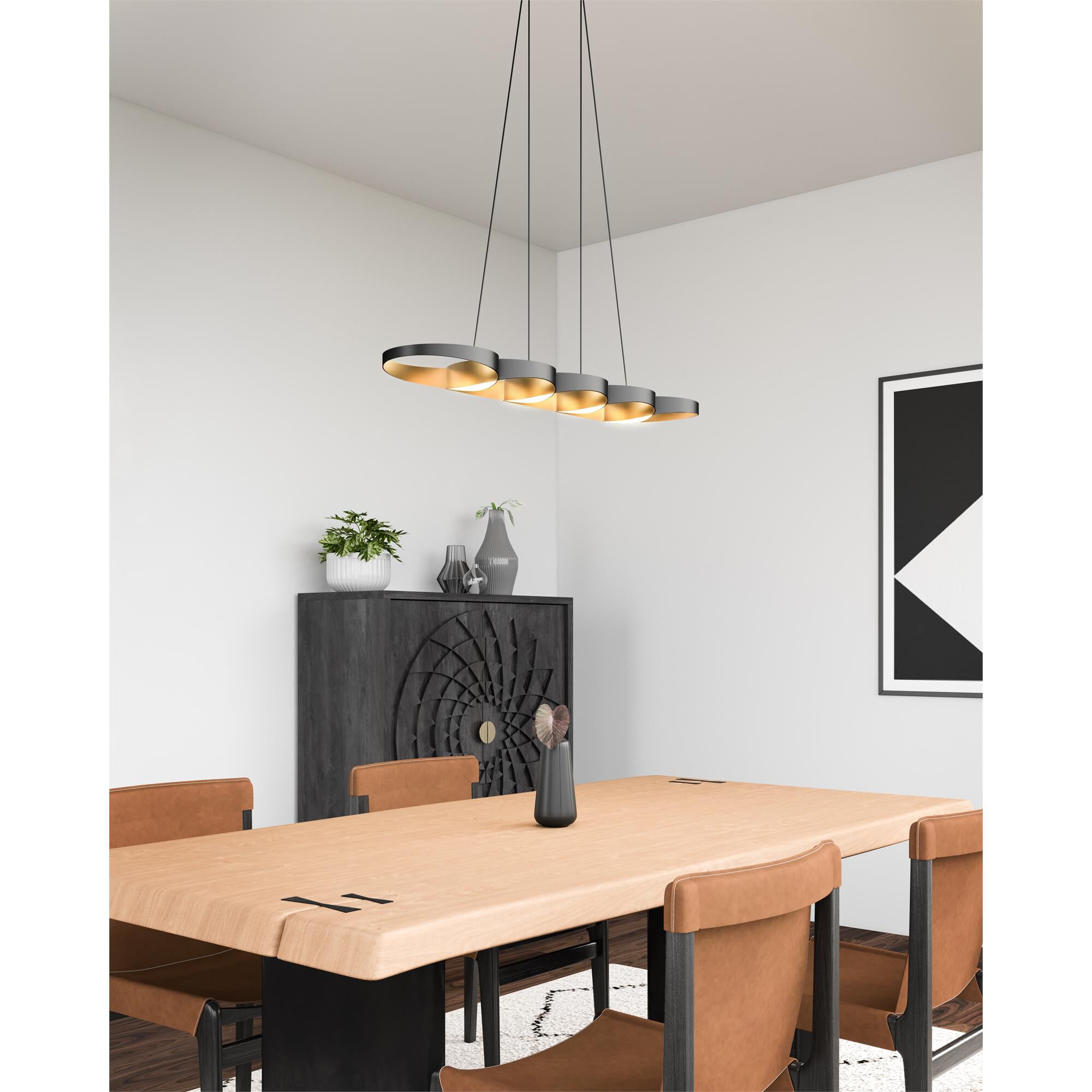 Shown in Black finish and Frosted Acrylic glass