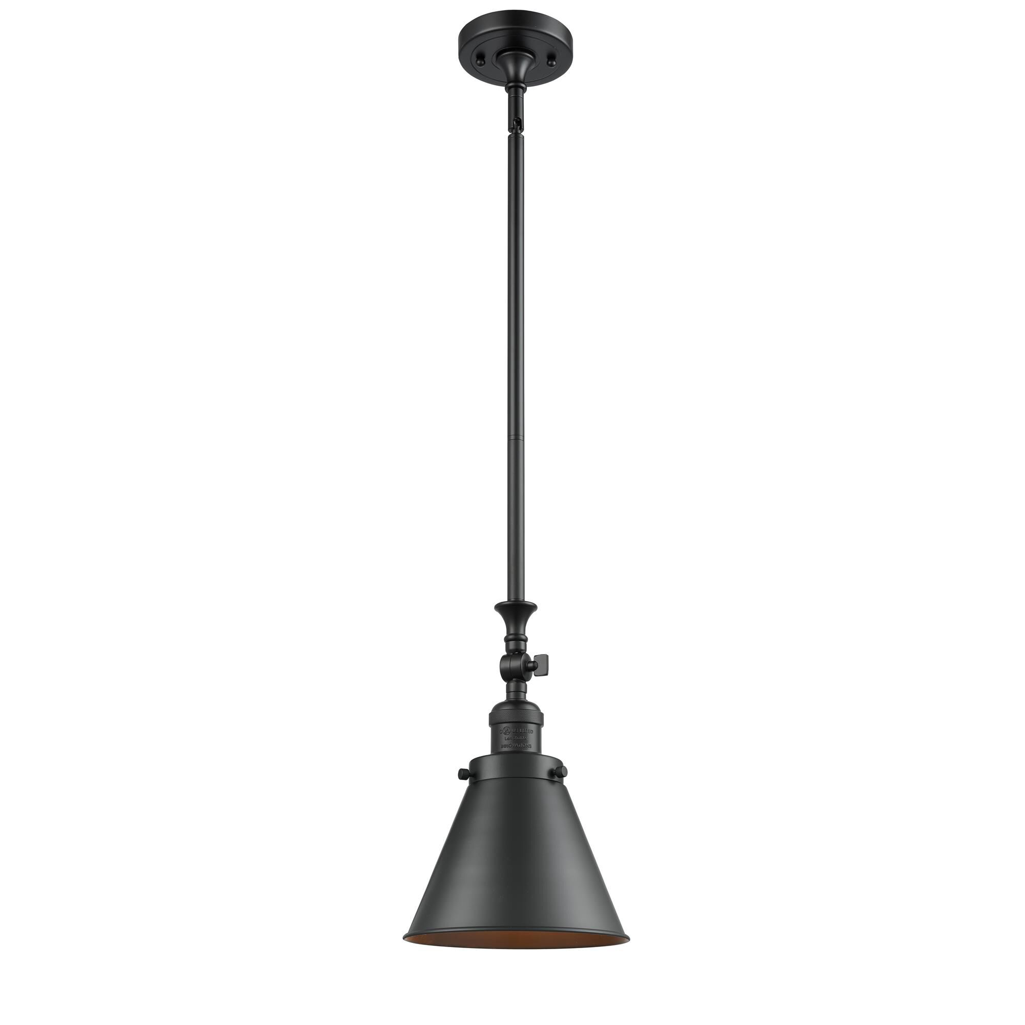 Shown in Matte Black finish and Metal - Matte Black - Cone shade