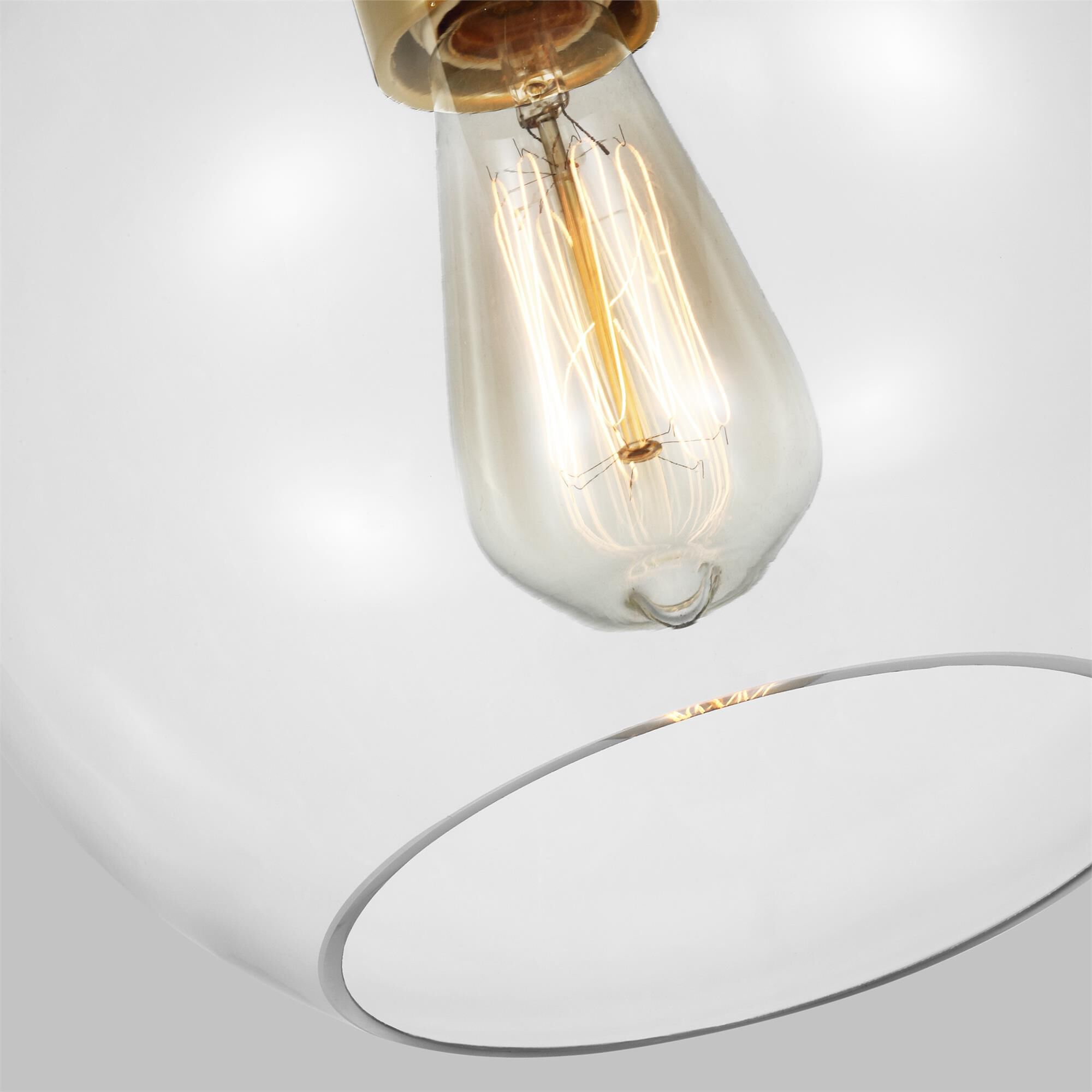 Shown in Burnished Brass finish and Clear glass