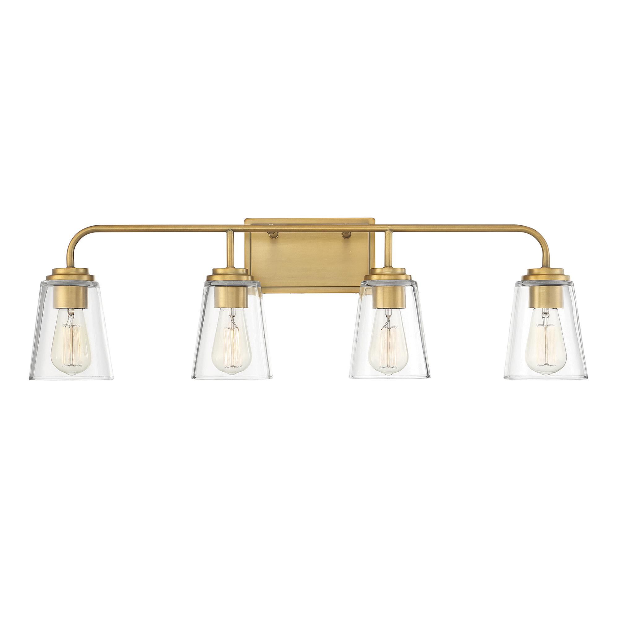 Shown in Natural Brass finish and Clear glass
