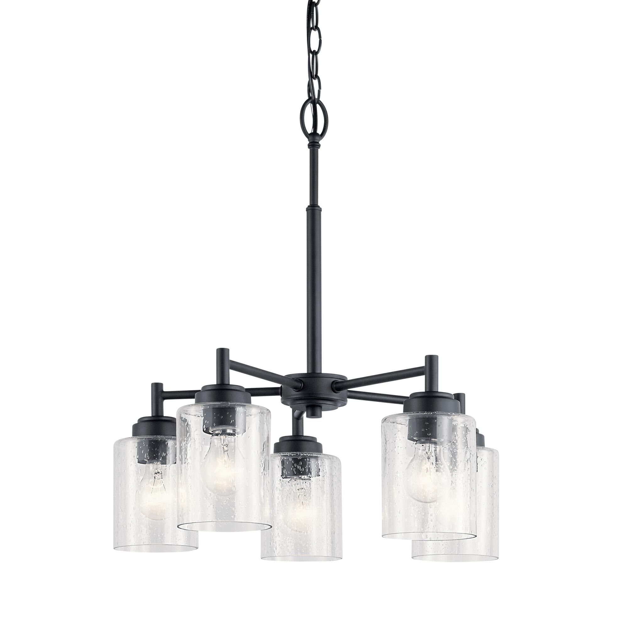 Shown in Black finish and Clear Seeded glass