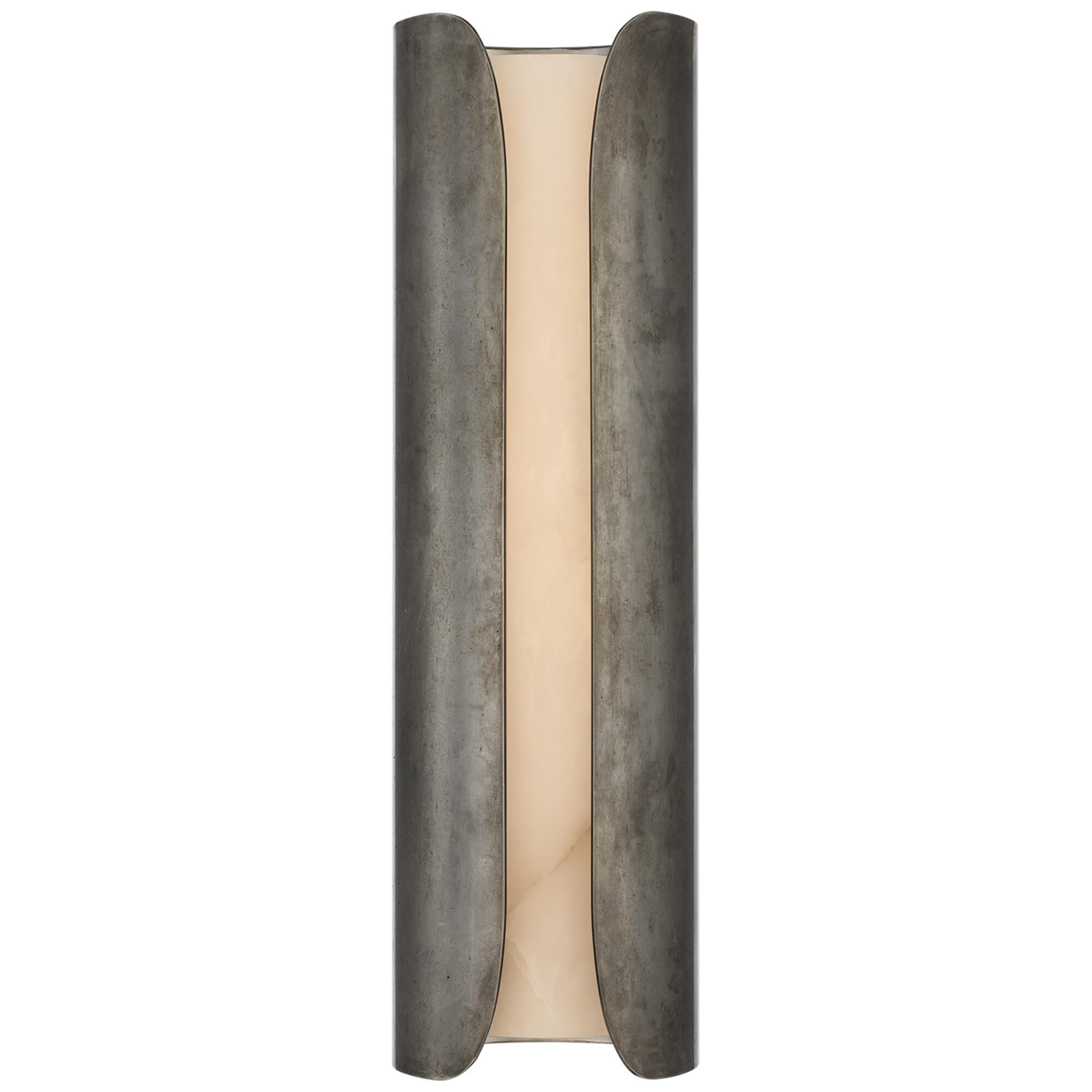 Shown in Mottled Pewter finish and Alabaster shade