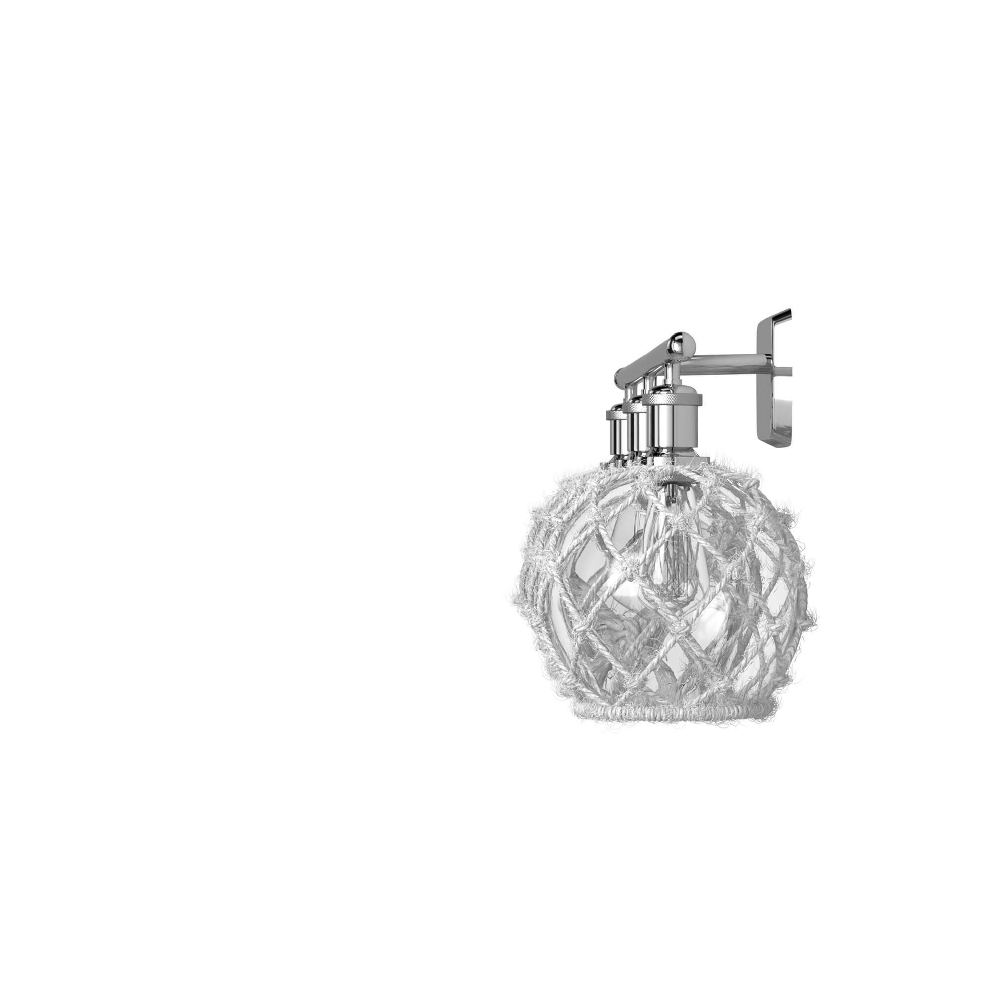 Shown in Polished Chrome finish and Clear With White Rope glass
