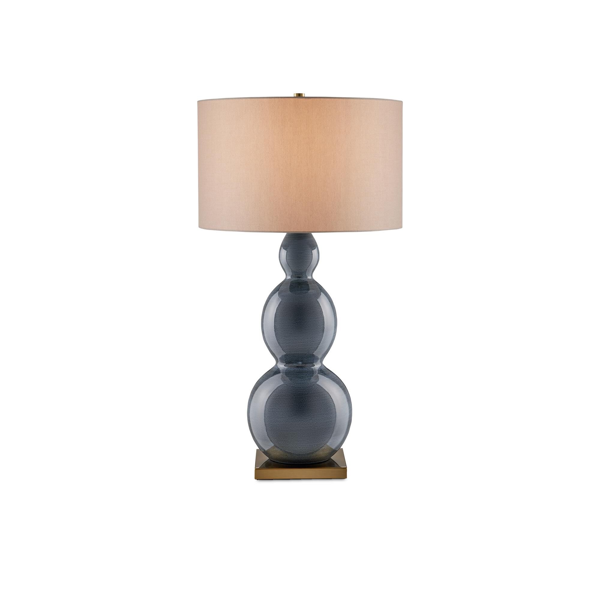 Shown in Steel Blue finish and Natural Linen shade