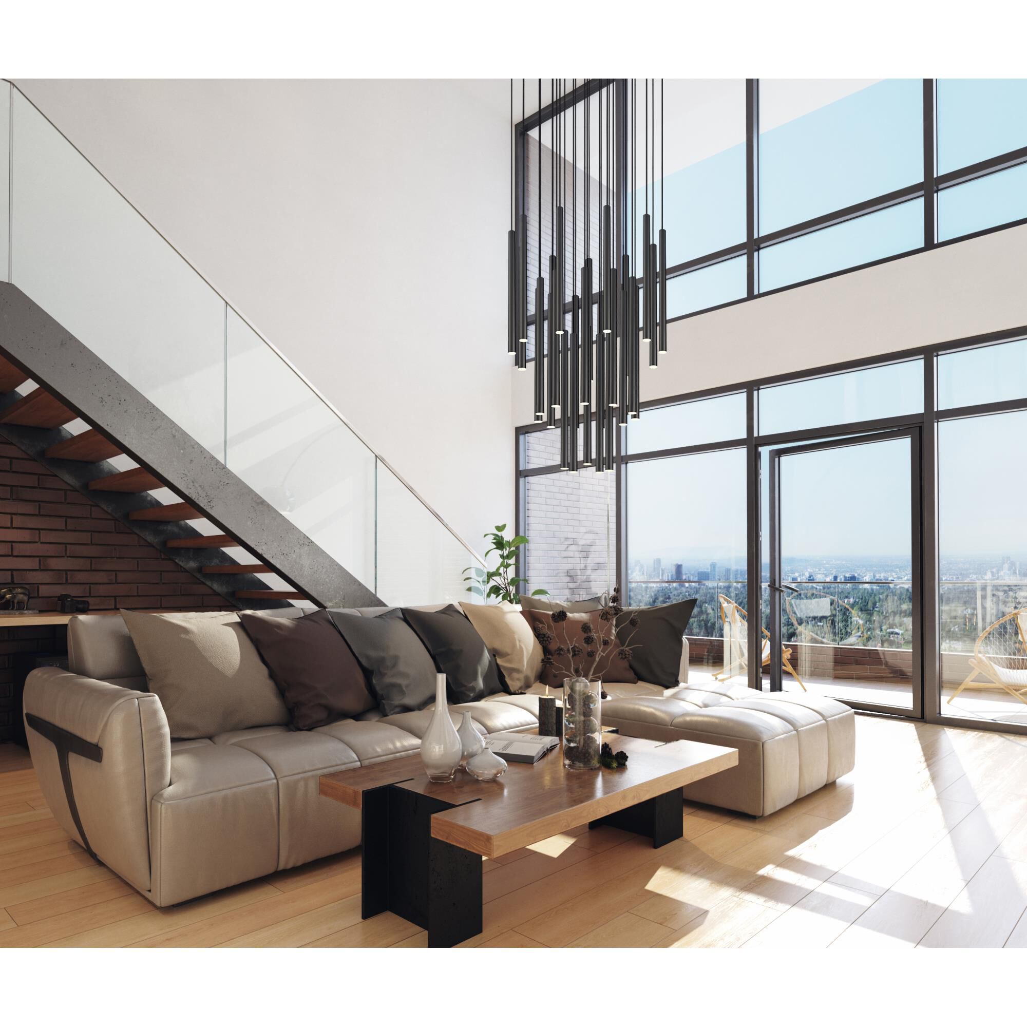 Shown in Matte Black finish and Matte Black glass and Matte Black shade