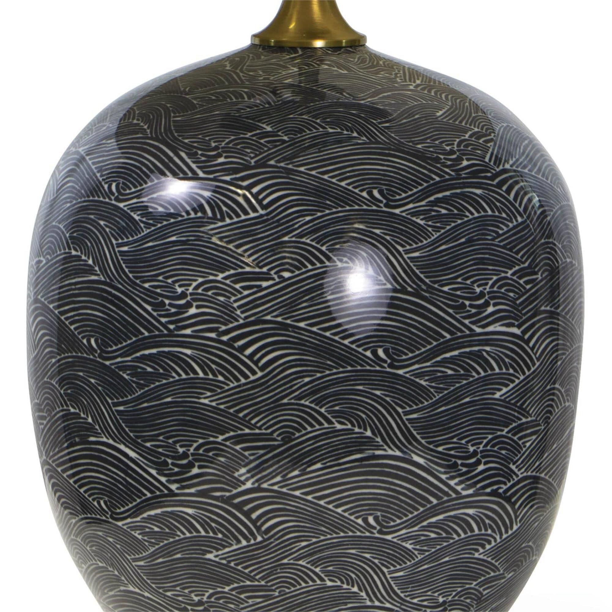 Shown in Ebony finish and Linen shade